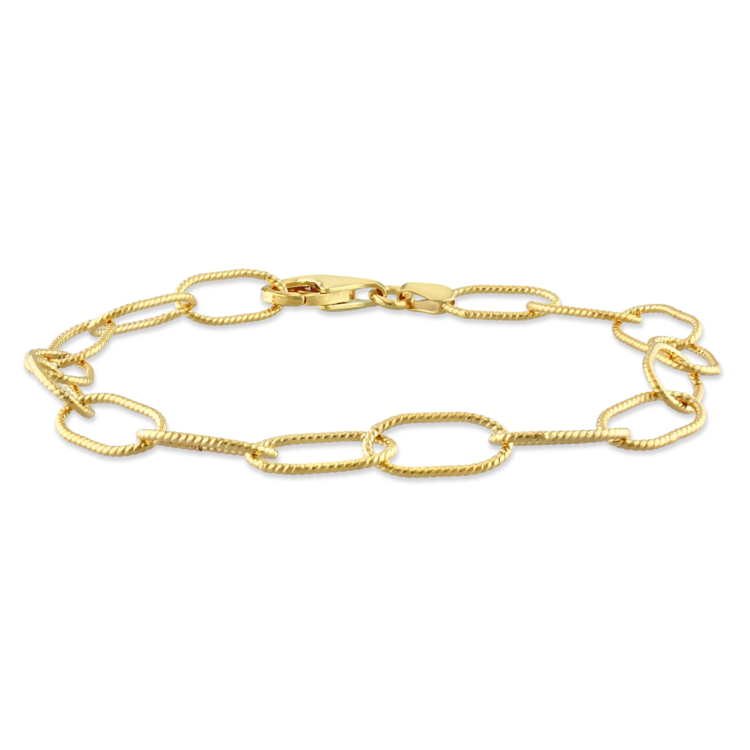 Bracelet Chaîne Rolo Argent Jaune