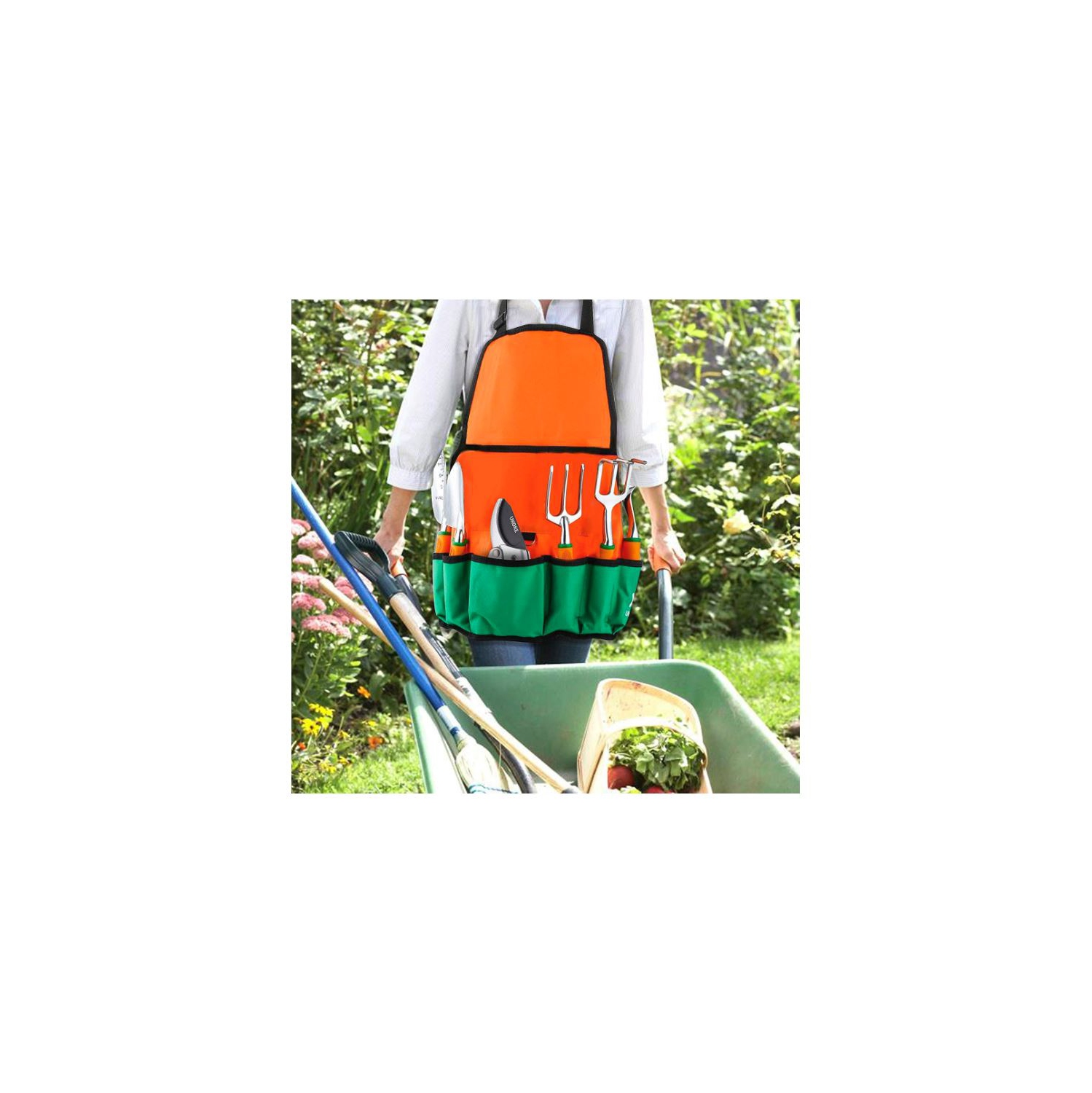 UKOKE UGP02G Kit d'outils de jardin en aluminium Orange 12 pièces