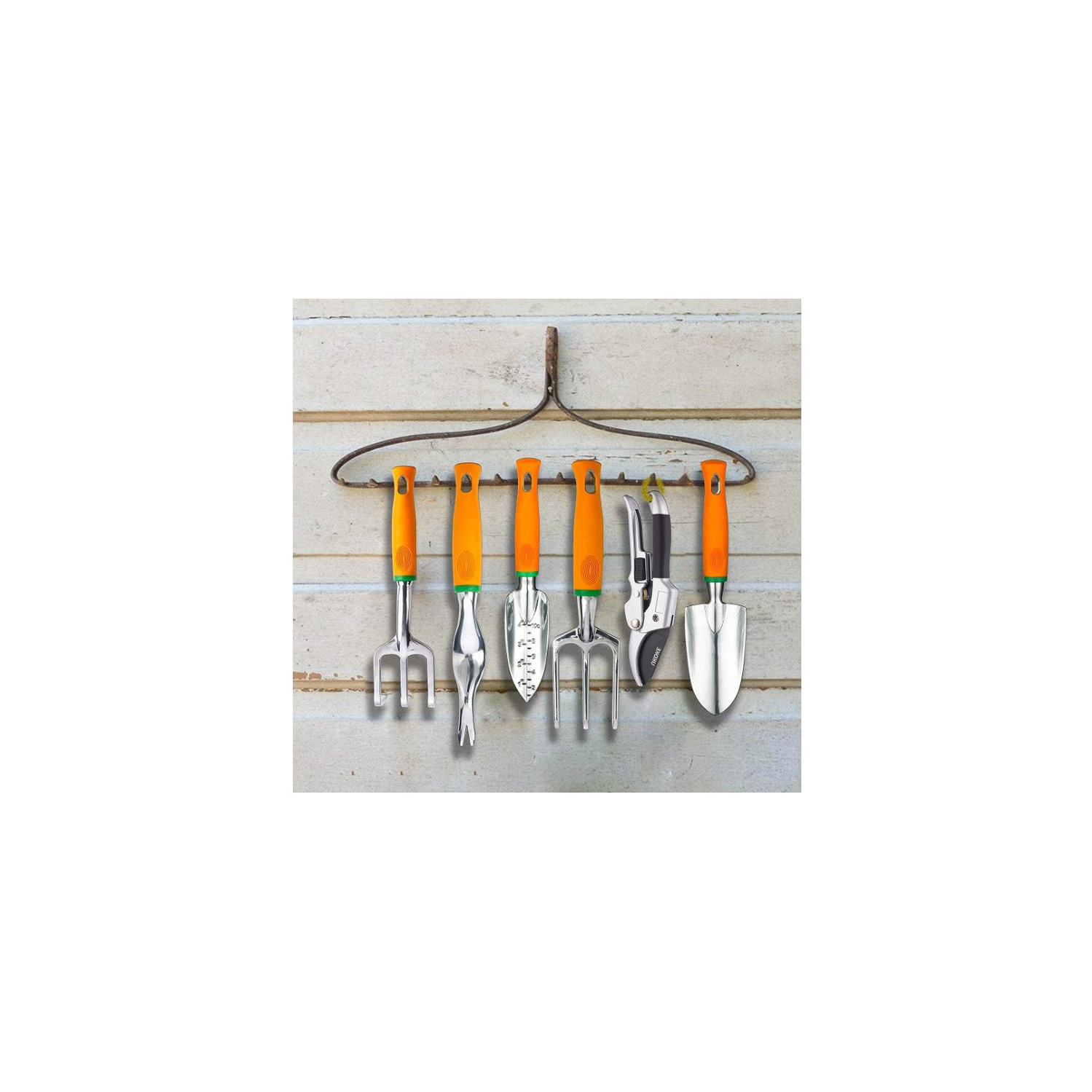 UKOKE UGP02G Kit d'outils de jardin en aluminium Orange 12 pièces