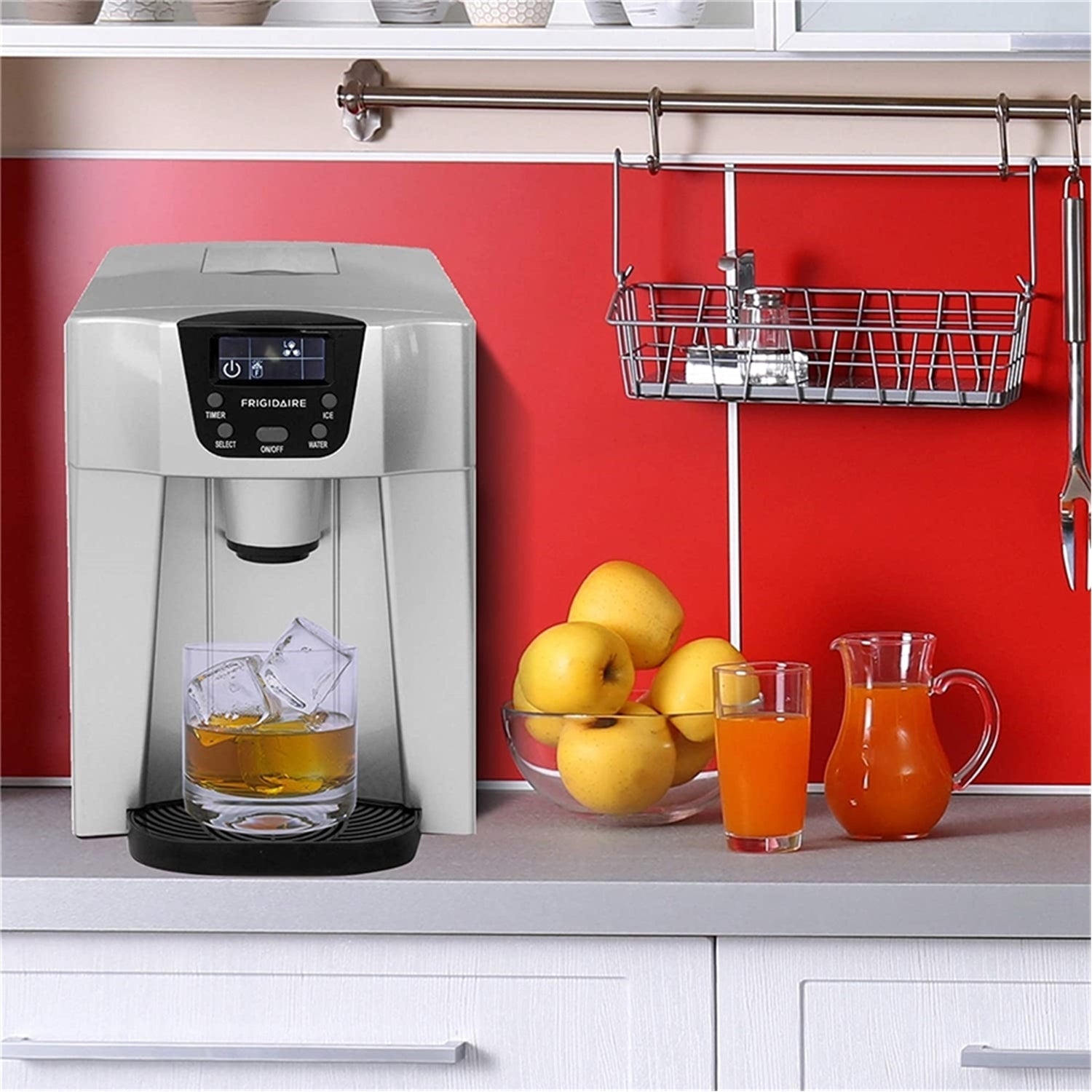 Machine à glaçons Frigidaire compacte et distributeur d'eau - Argent