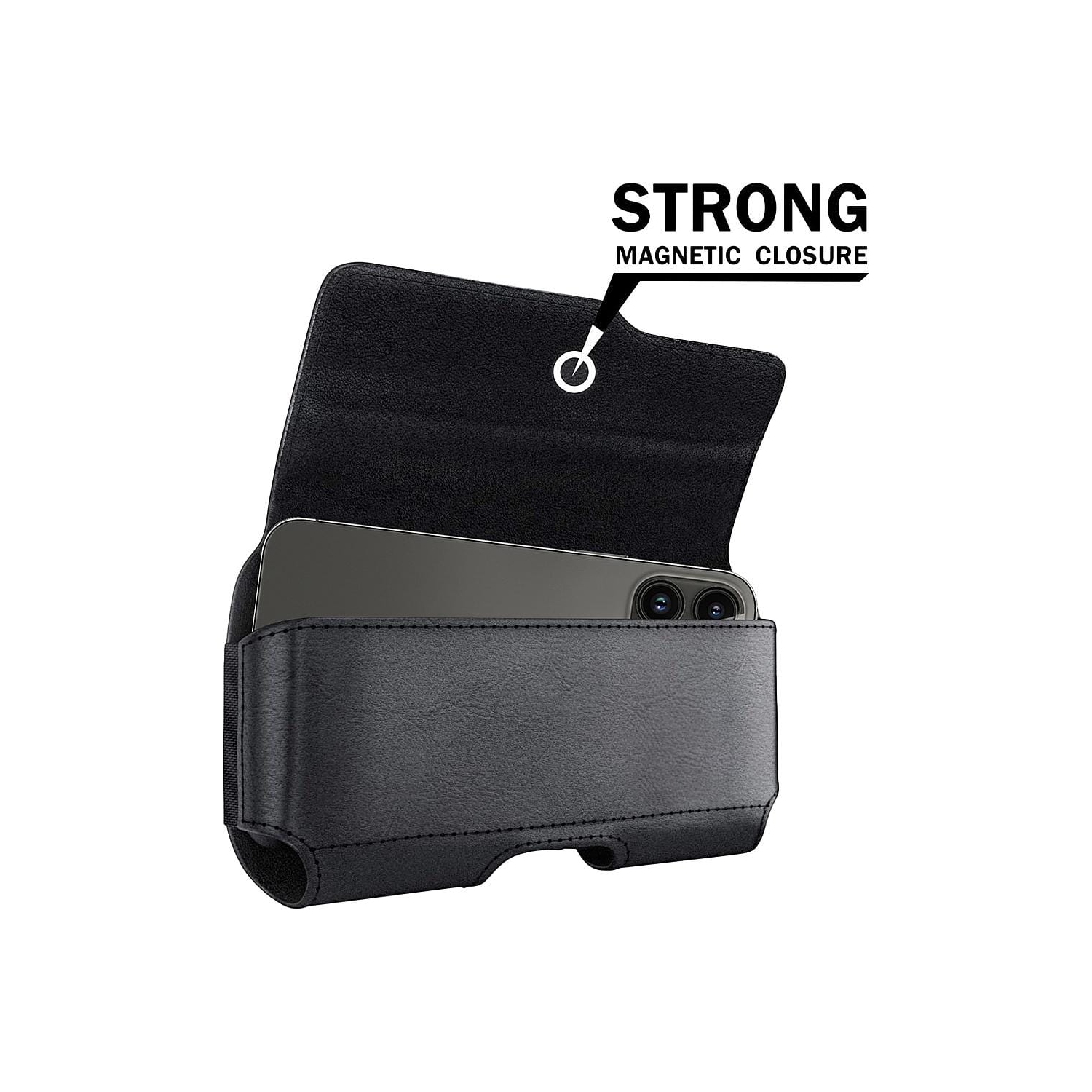 Étui SaharaCase - Étui de ceinture pour Apple iPhone 14 Pro Max, iPhone 14 plus, 13 Pro Max, iPhone 12 Pro Max - Noir