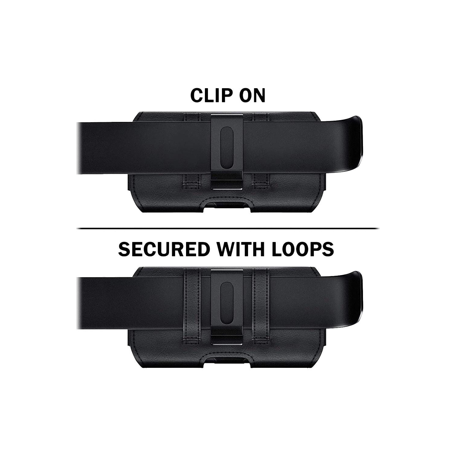 Étui SaharaCase - Étui de ceinture pour Apple iPhone 14 Pro Max, iPhone 14 plus, 13 Pro Max, iPhone 12 Pro Max - Noir