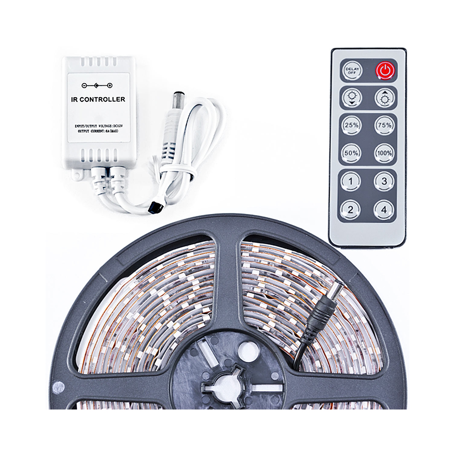 6' Feet Blue 114 LEDs Light Lighting Remote Control Dimmer Kit SMD3528 110V Plug - LED Strip Lighting Reading Strip Night Lamp Bulb Accent Waterproof