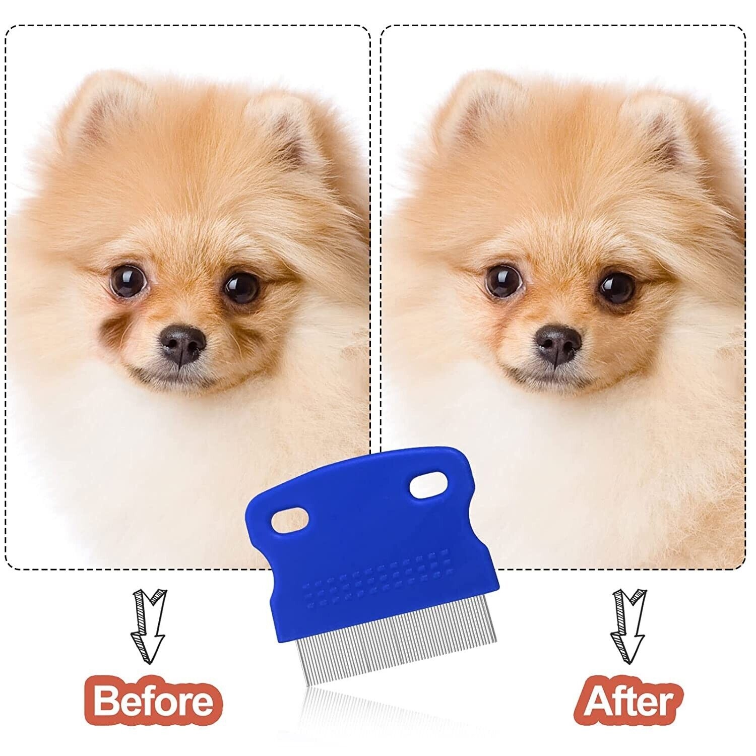 Brosse multifonction en acier inoxydable pour animaux de compagnie enlever le peigne à puces pour animaux de compagnie chien peigne de toilettage