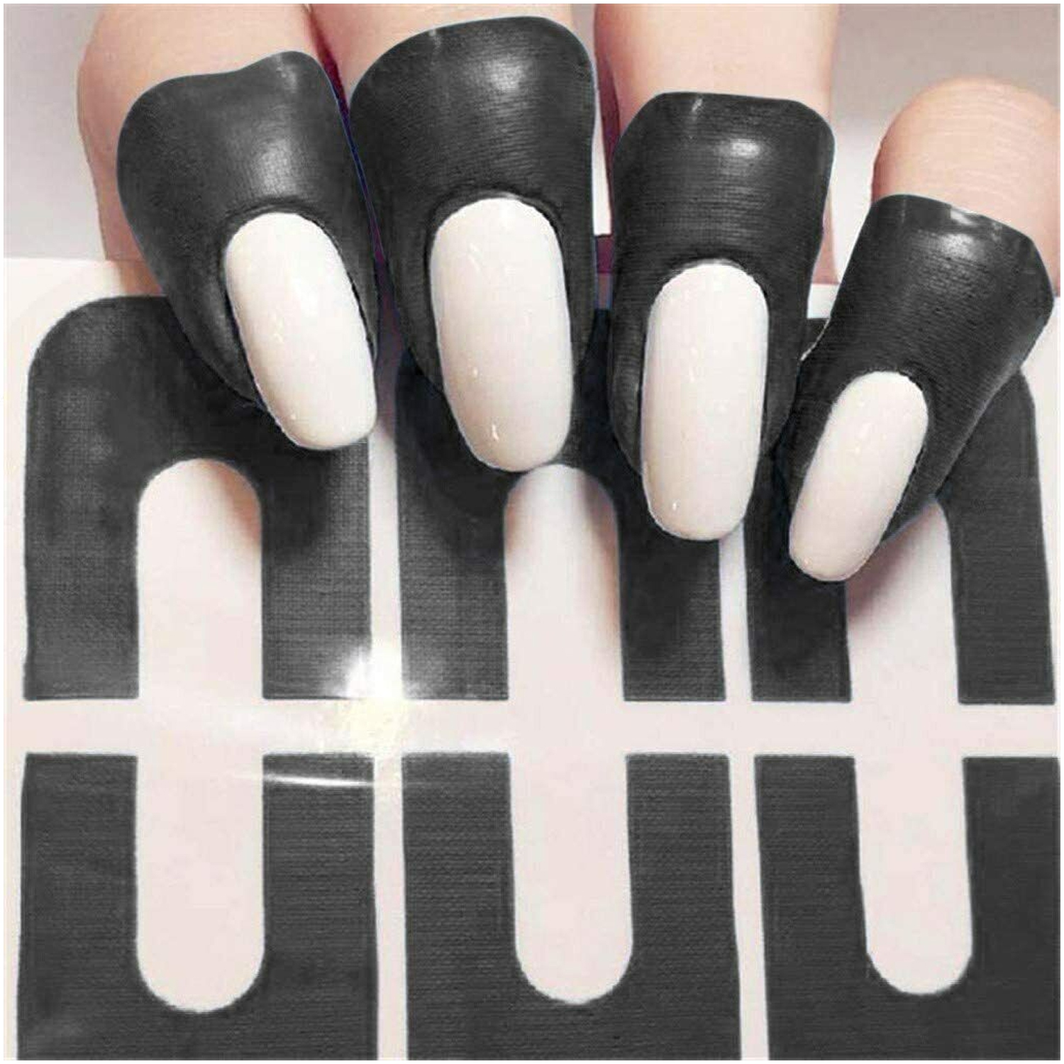 ISTAR 10pcs U-shape Nail Protector Stickers Portable Spill-resistant Peel Off Tape Painting Finger Nail Form Cover Guide Sticker