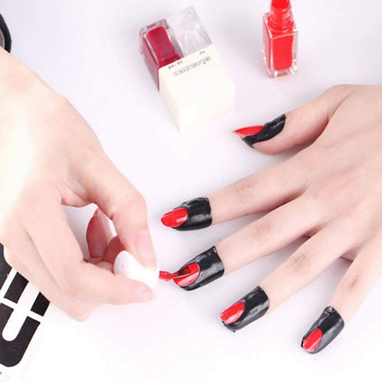 ISTAR 10pcs U-shape Nail Protector Stickers Portable Spill-resistant Peel Off Tape Painting Finger Nail Form Cover Guide Sticker