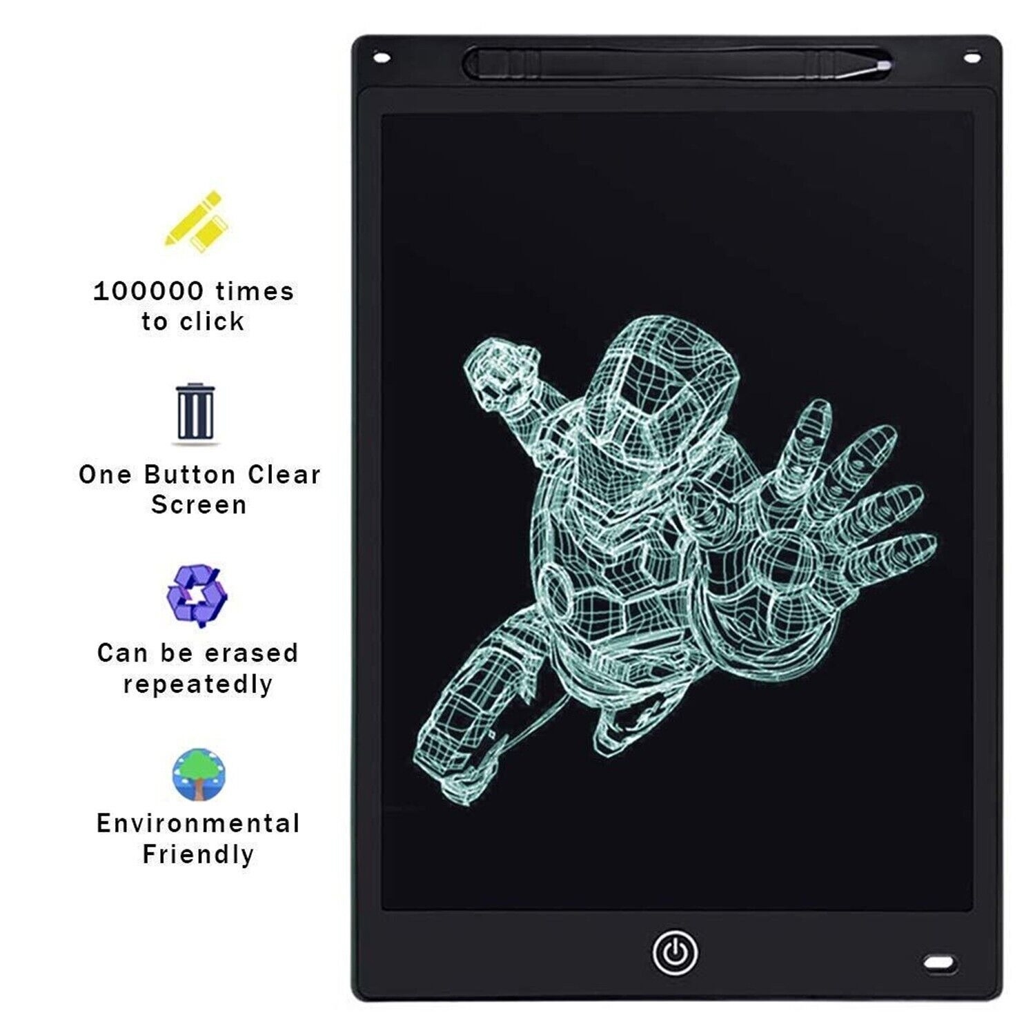 Tablette d'écriture LCD de 10 pouces, tablettes électroniques pour enfants, tableau de griffonnage pour l'écriture et le dessin, bloc-notes portable