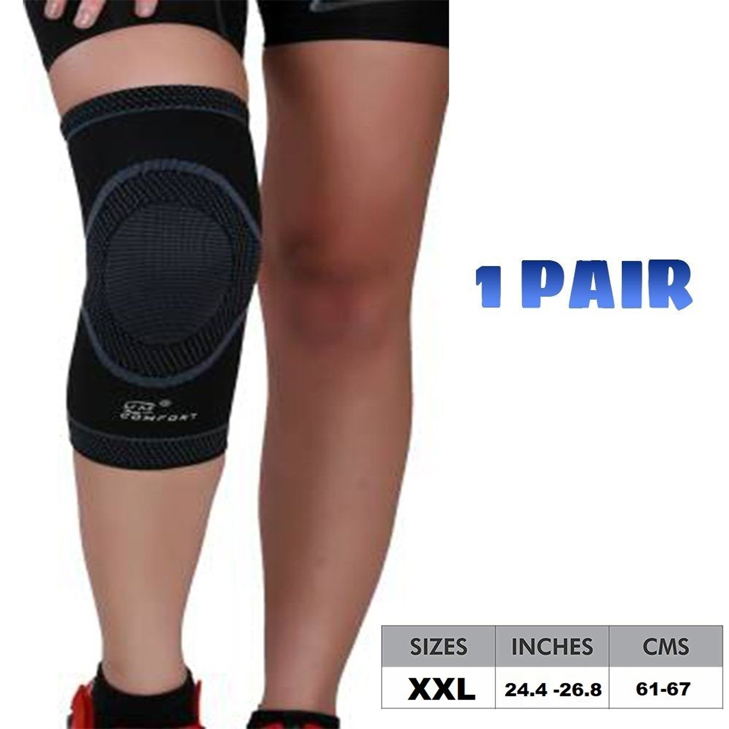 Knee Compression Sleeve Support for Men and Women, Knee Pads for Running, Hiking, Meniscus Tear, Arthritis, Joint Pain Relief