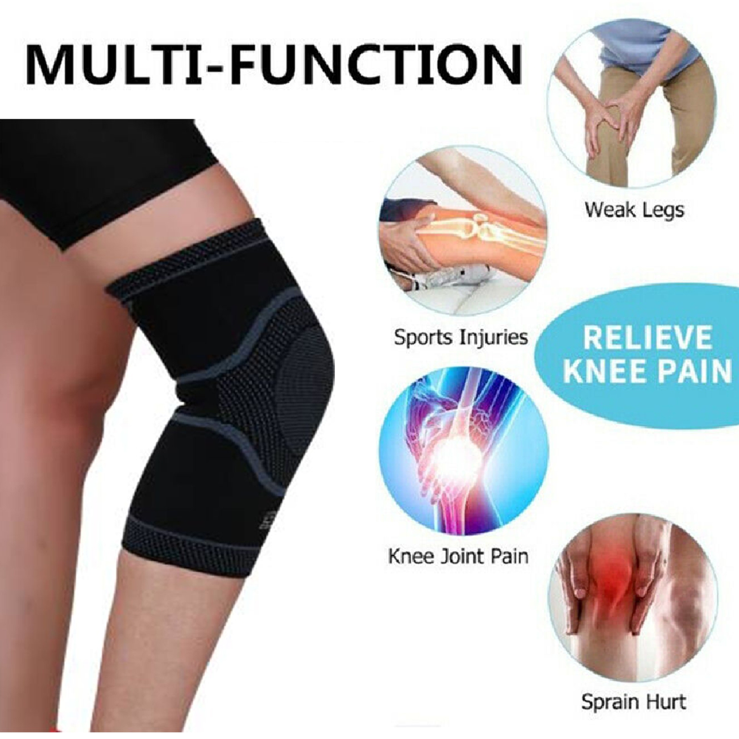 Knee Compression Sleeve Support for Men and Women, Knee Pads for Running, Hiking, Meniscus Tear, Arthritis, Joint Pain Relief