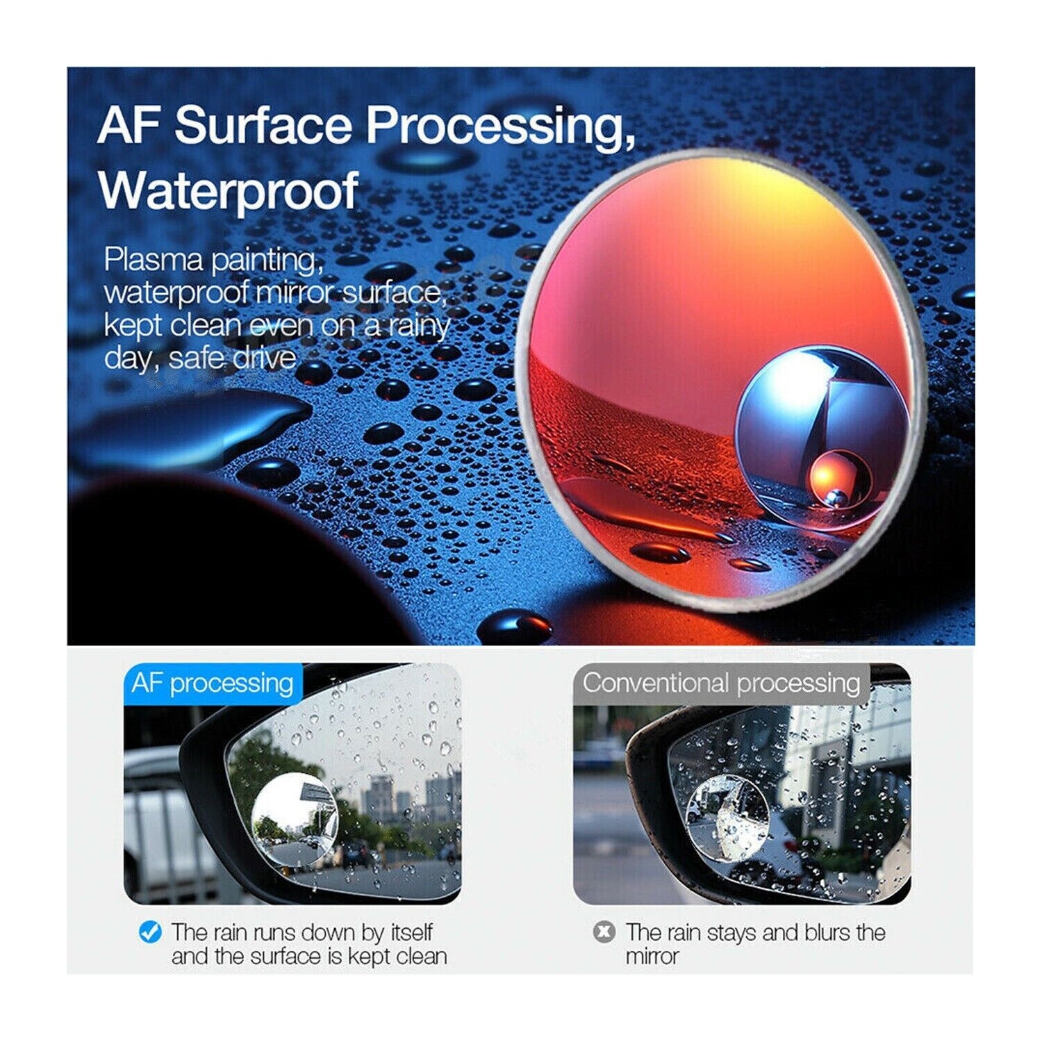 2pcs Car 360 Degree Wide Angle Convex Mirror Small Round Side Blind Spot Rear View Parking Mirror Frameless Blind Spot Mirror