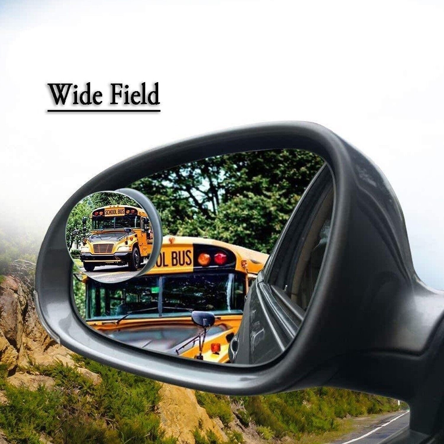 2pcs Car 360 Degree Wide Angle Convex Mirror Small Round Side Blind Spot Rear View Parking Mirror Frameless Blind Spot Mirror
