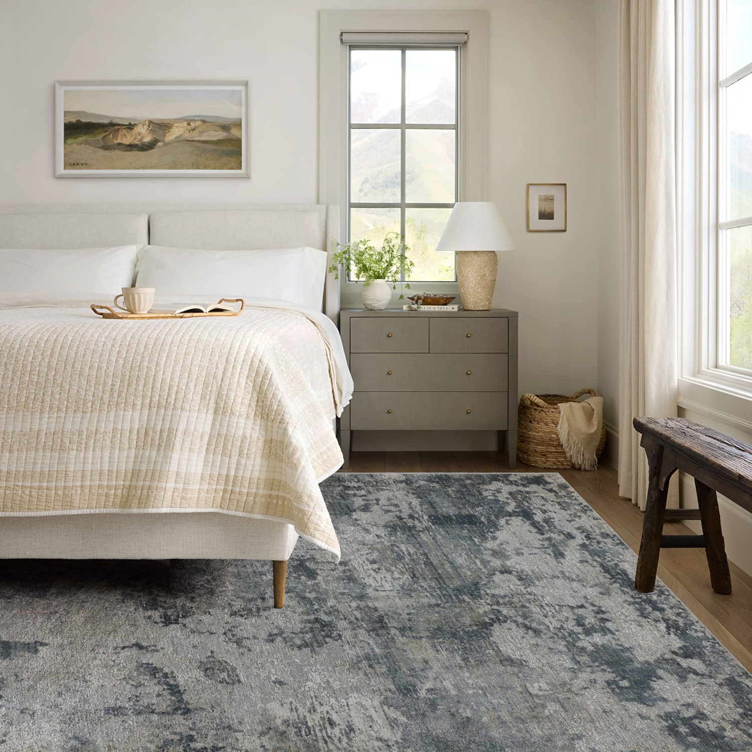 Rug Branch Eira Contemporary Abstract Blue/Grey Area Rug