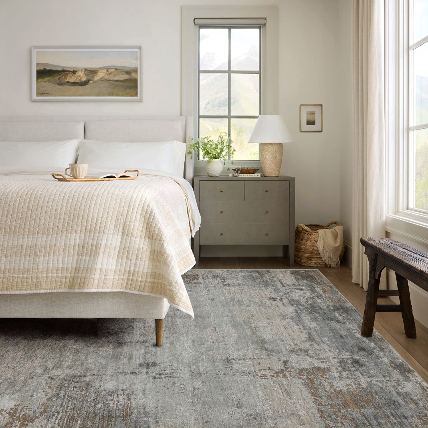 Rug Branch Verona Contemporary Abstract Distressed Beige/Brown Area Rug