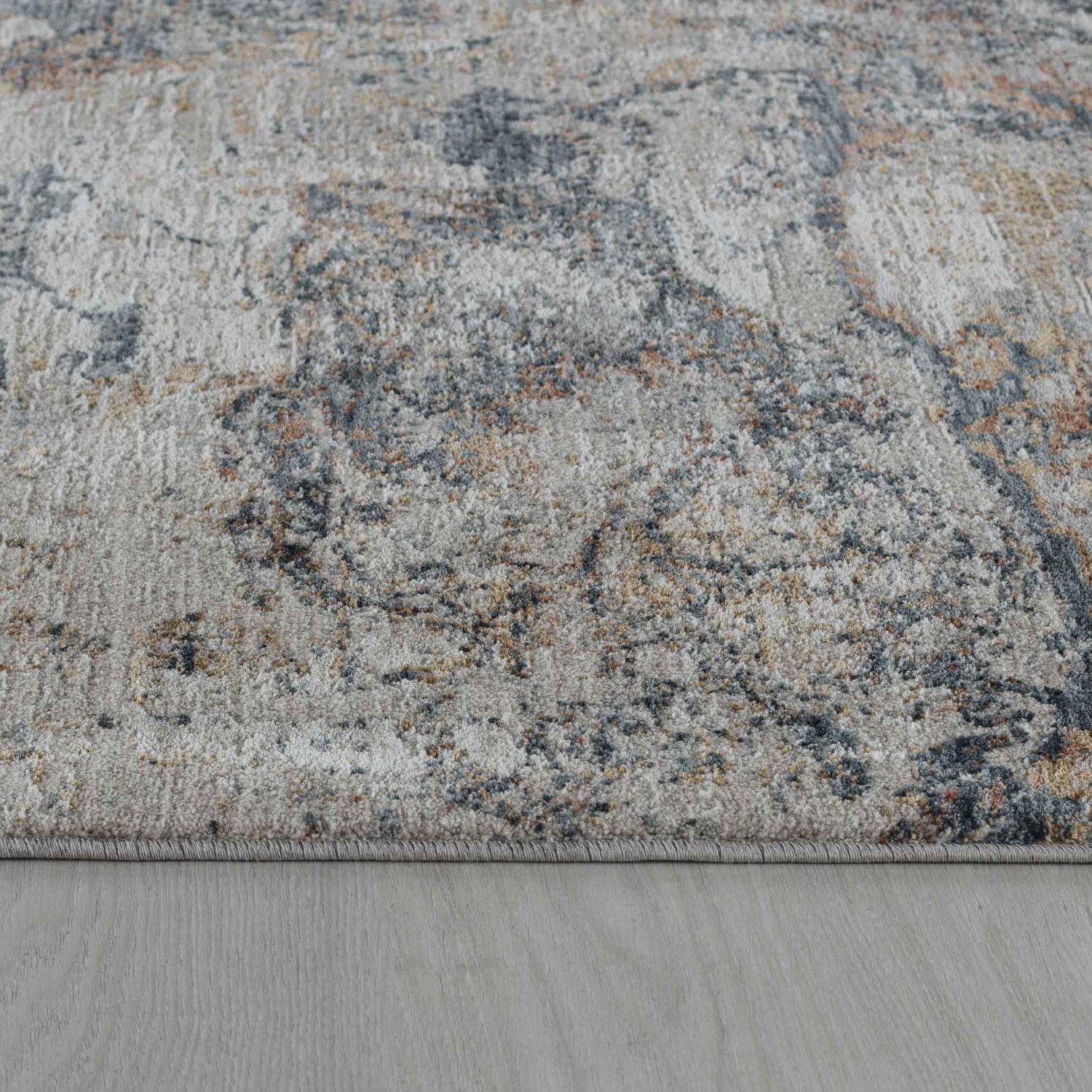 Rug Branch Caldera Contemporary Abstract Stone Beige/Blue Area Rug