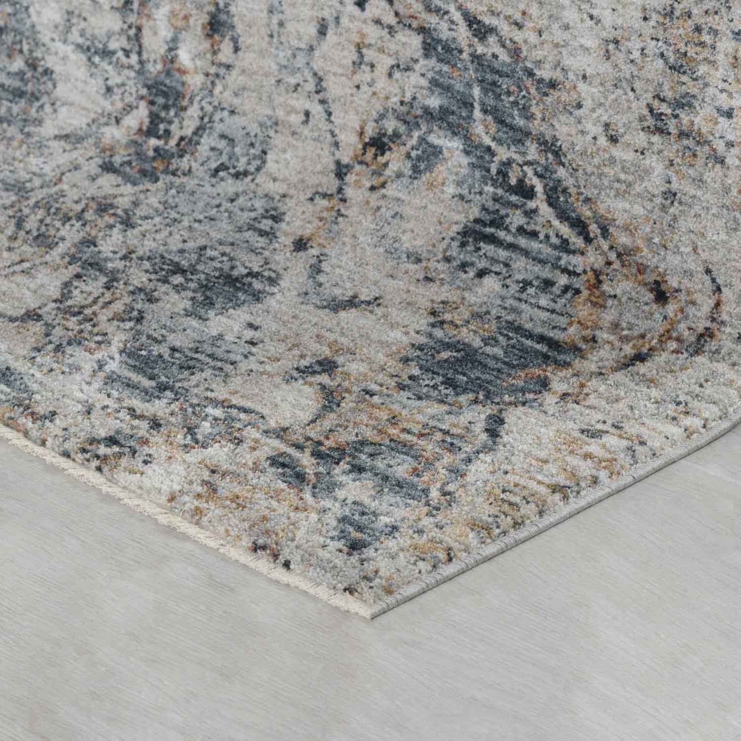 Rug Branch Caldera Contemporary Abstract Stone Beige/Blue Area Rug