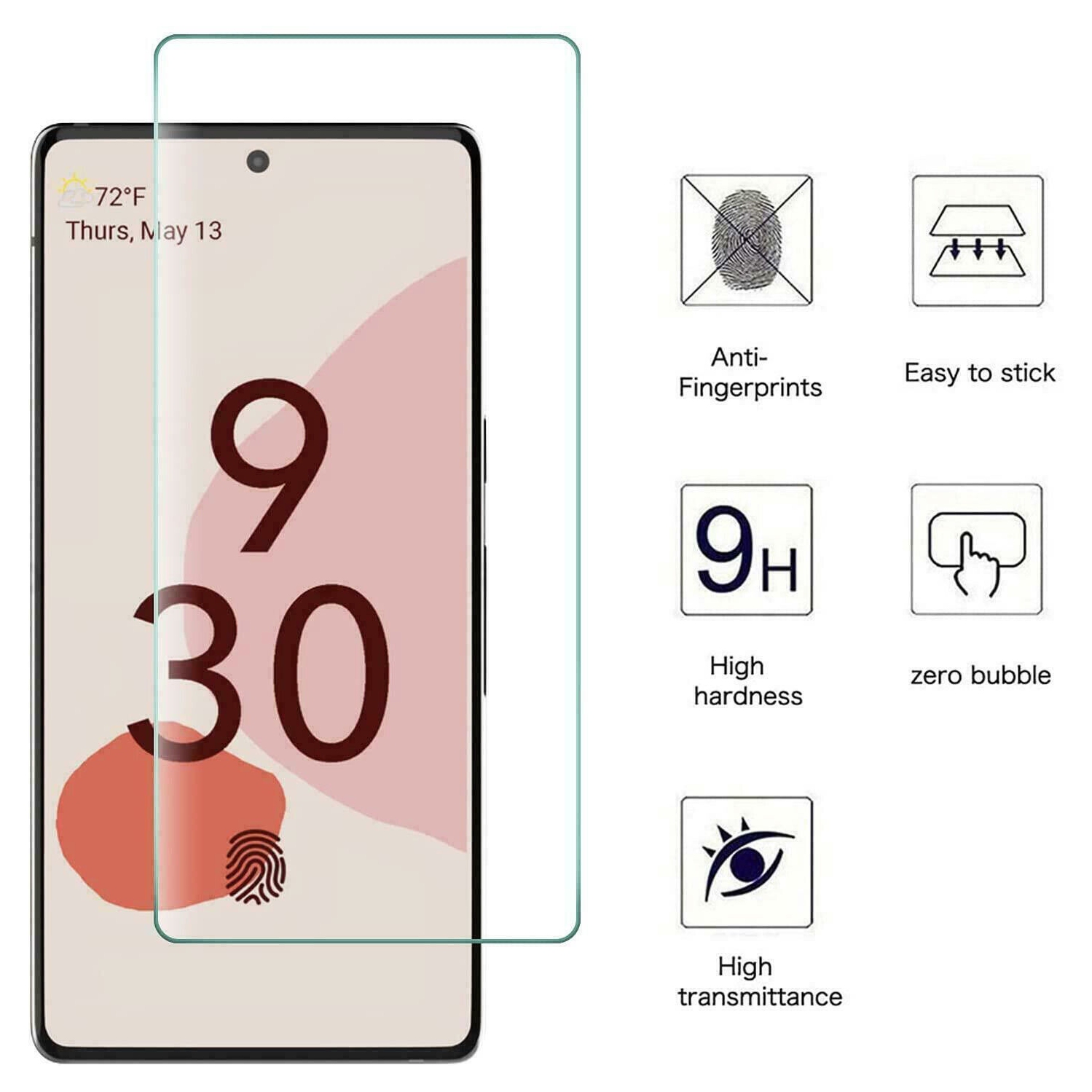 [2 PACK] Google Pixel 6 Screen Protector Tempered Glass Screen Protector Guard - Case Friendly