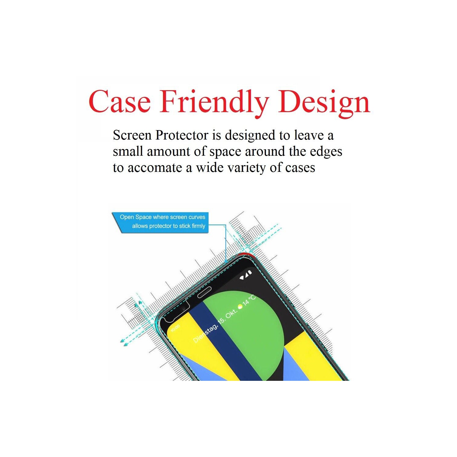 [2 PACK] Google Pixel 6 Screen Protector Tempered Glass Screen Protector Guard - Case Friendly