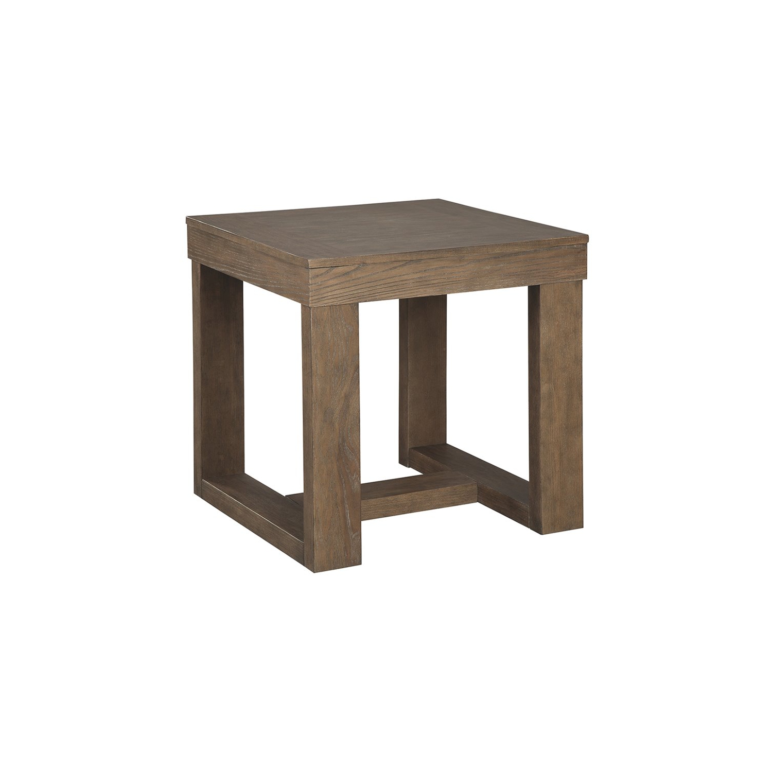 Bowery Hill Square End Table in Grayish Brown