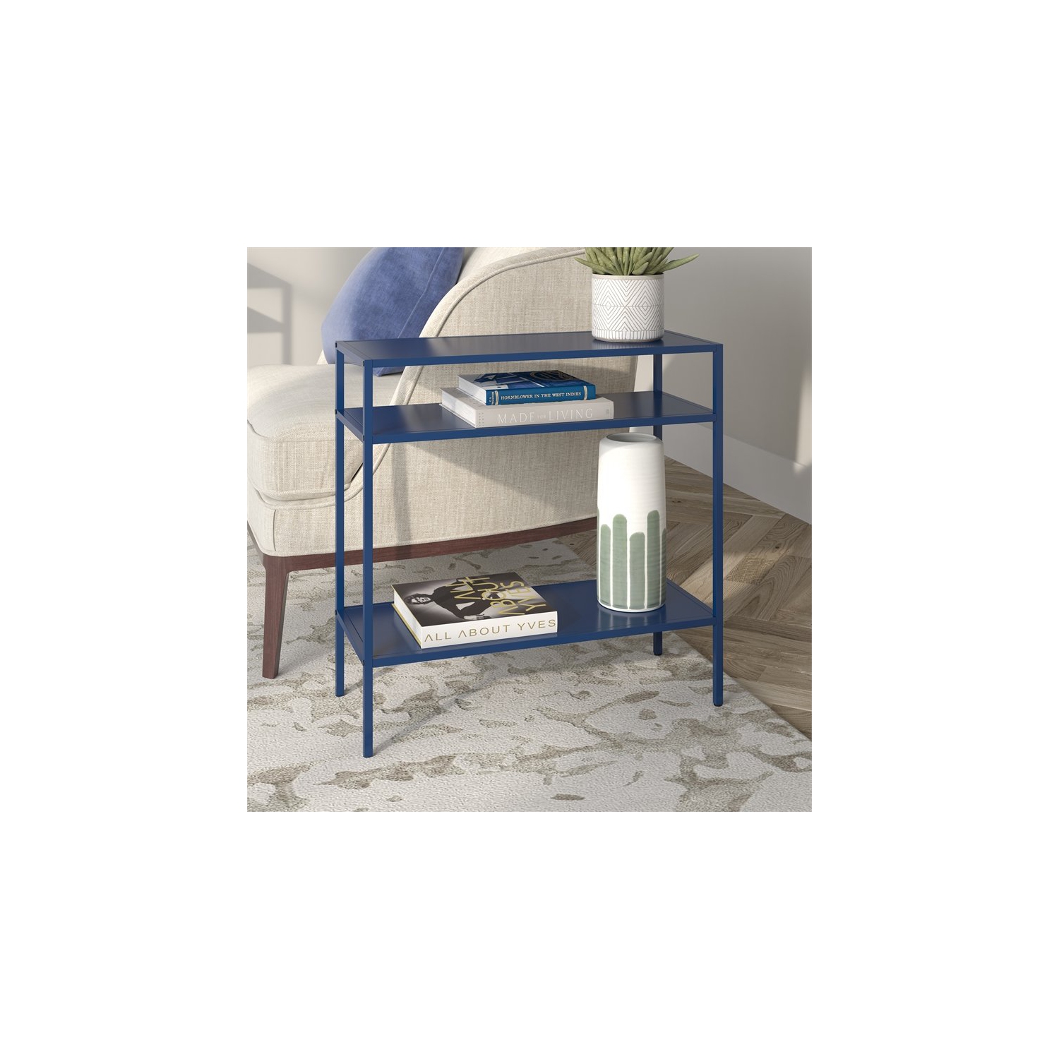 Henn&Hart Mykonos Blue Side Table