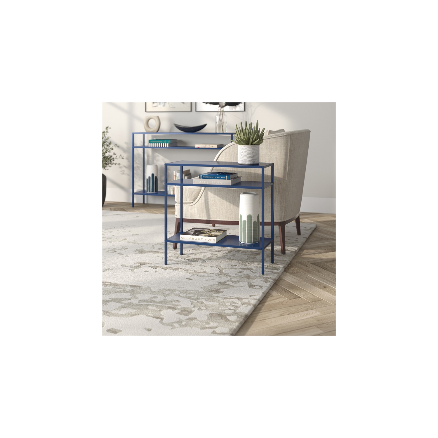 Henn&Hart Mykonos Blue Side Table