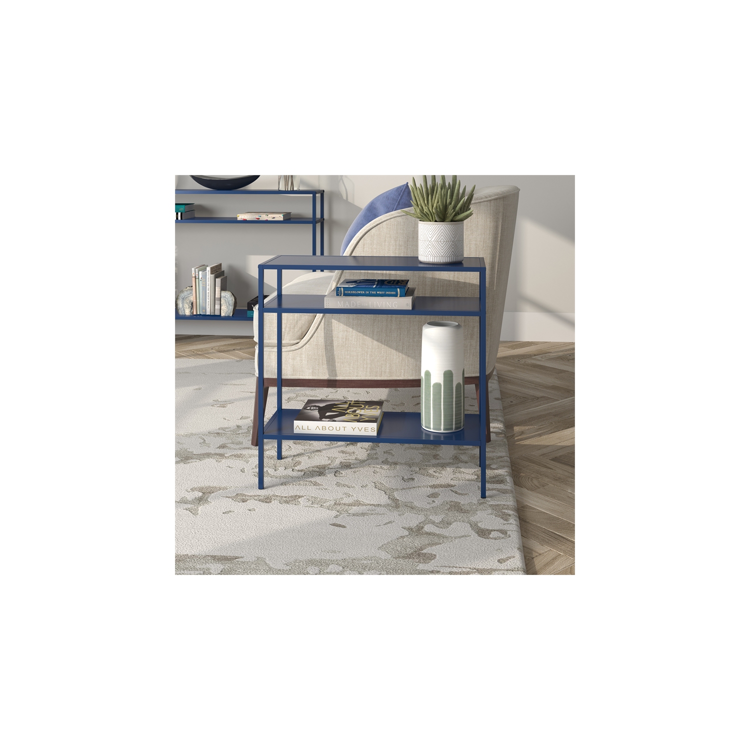 Henn&Hart Mykonos Blue Side Table