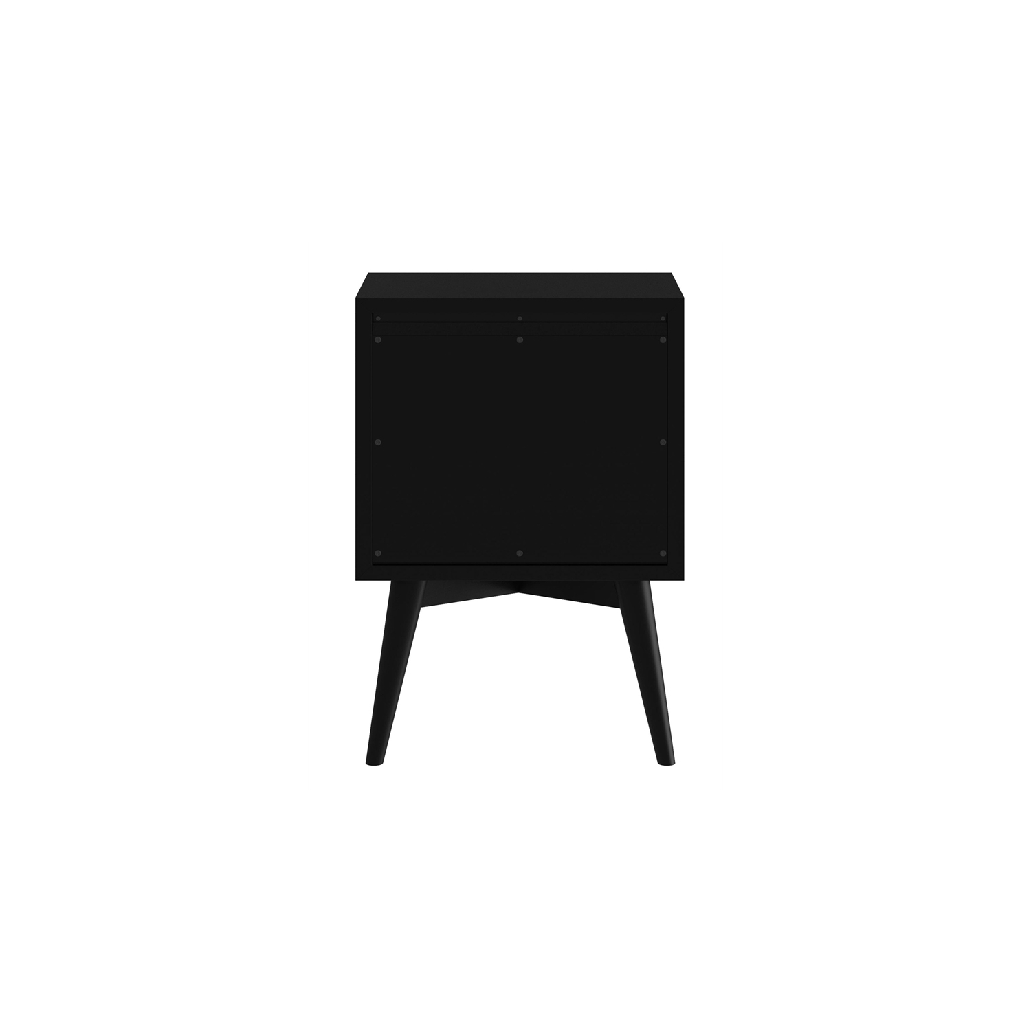 Bowery Hill Mid Century Modern Wood 2 Drawer Nightstand in Black