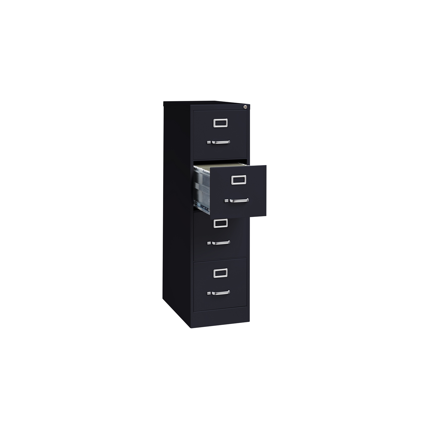 Bowery Hill 22"D Metal 4 Drawer Letter Width Vertical File Cabinet Black