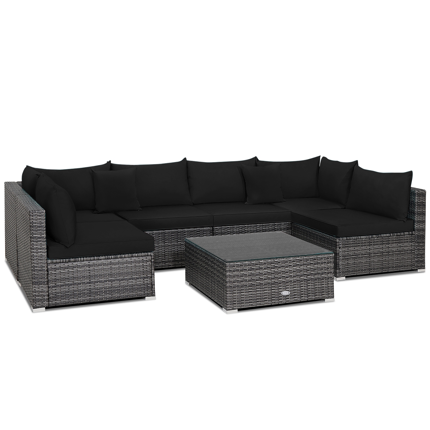 Ensemble patio de meubles en rotin 7PCS de Costway avec divan et jardin coussiné