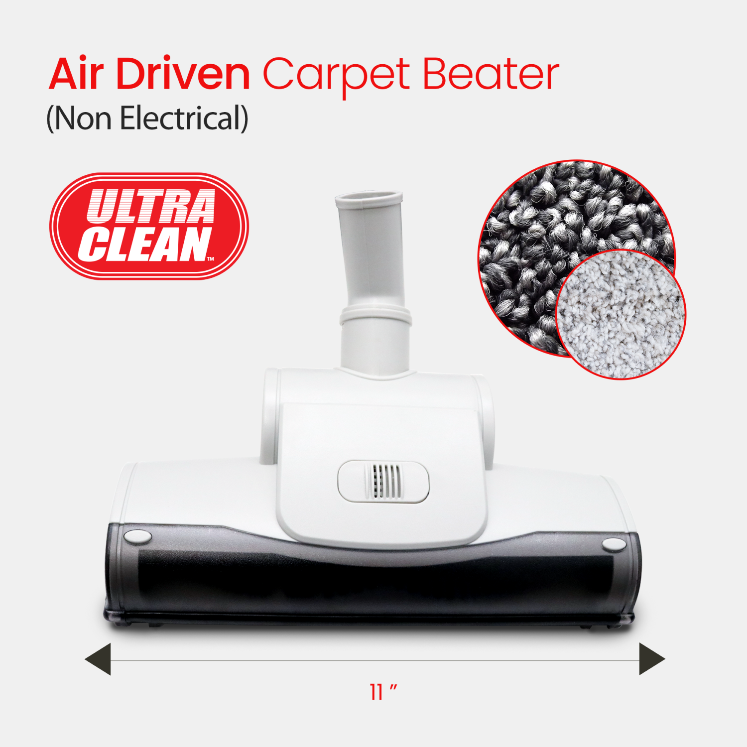 Aspirateur central ultra-puissant SC100 avec embout turbo pneumatique, tuyau et accessoires, idéal pour les planchers de bois franc, les tapis et les