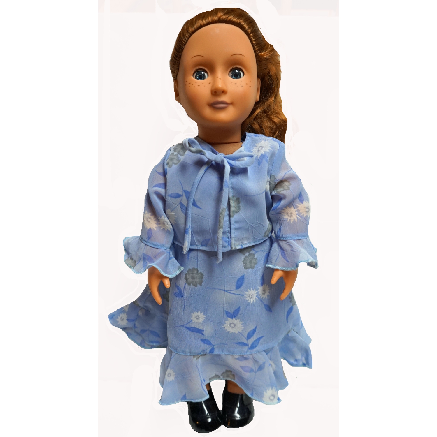 Dusty Blue Chiffon Dress With Jacket Fit 18 Inch Doll Like American Girl