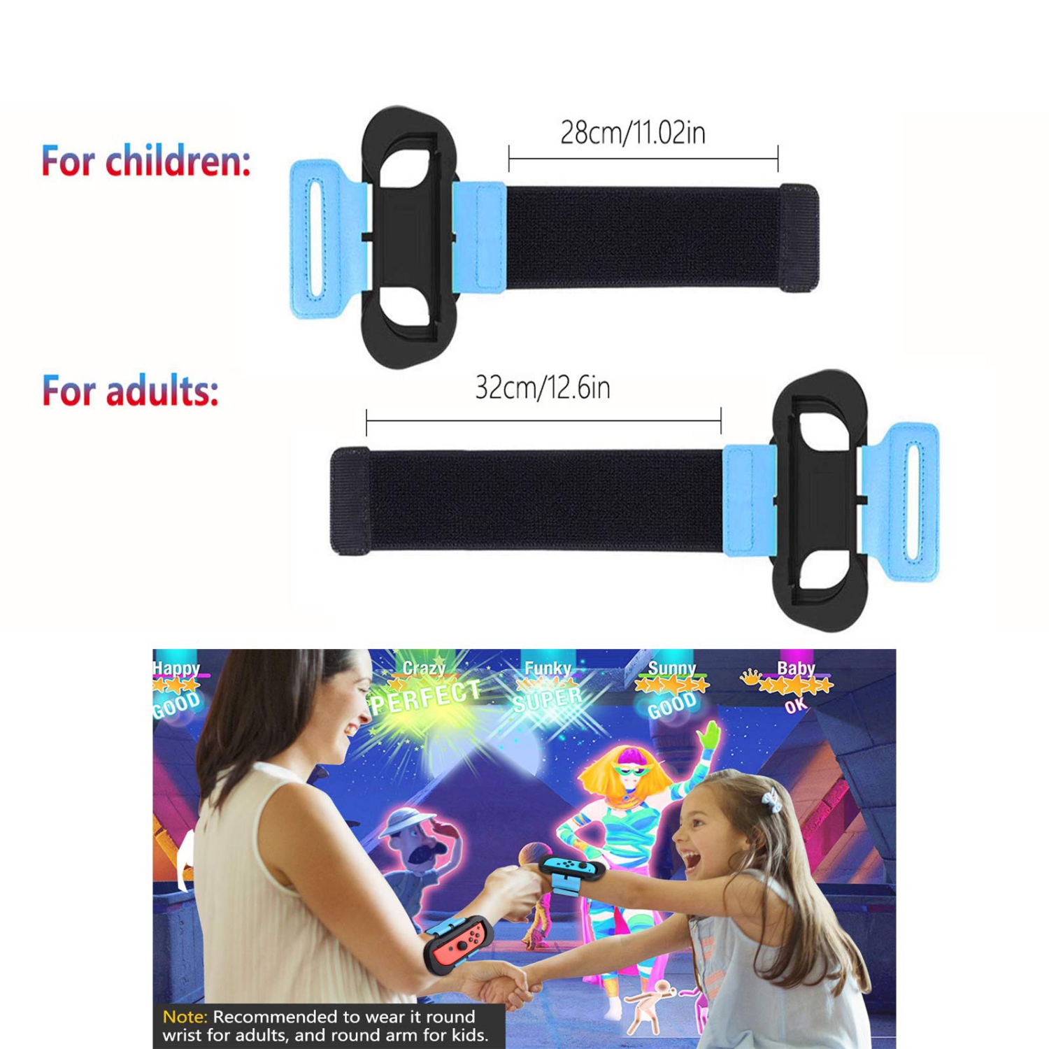 MoKo – bandes de poignet pour Just Dance 2022 2021 2020, Switch Sports, Switch Zumba Burn It Up, Cardio Boxing Series, compatible avec les WIT