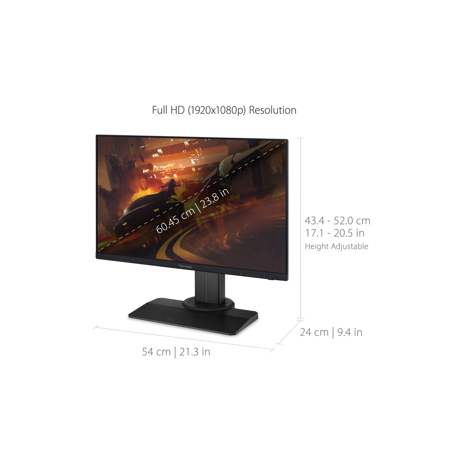 VIEWSONIC 24" FHD 240Hz 1ms GTG IPS LCD FreeSync Gaming Monitor - Black