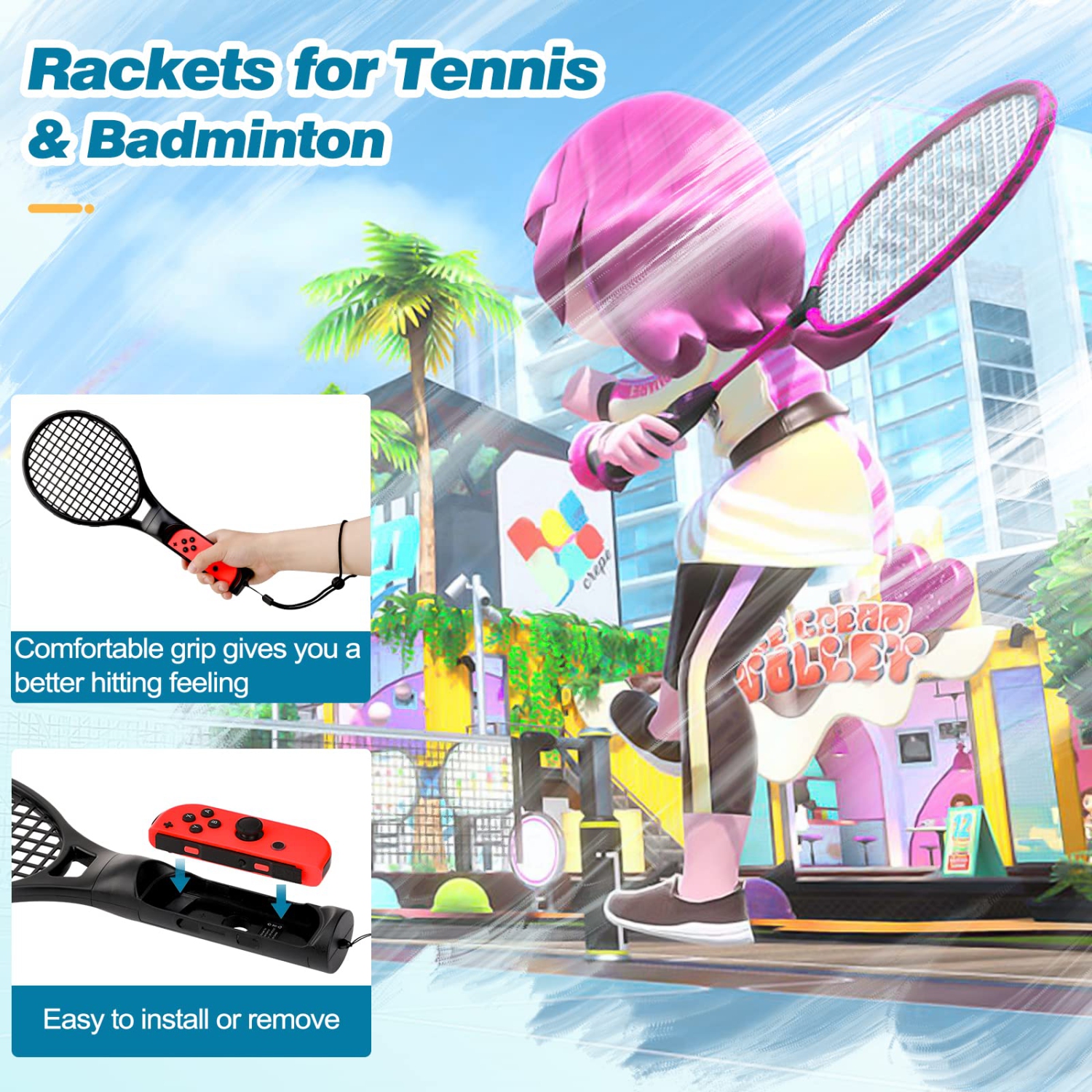 Ensemble d’accessoires de sport pour Switch de TiMOVO pour Nintendo Switch/Switch DELO, ensemble de jeux de sport 9-en-1 Switch et club de golf Switch