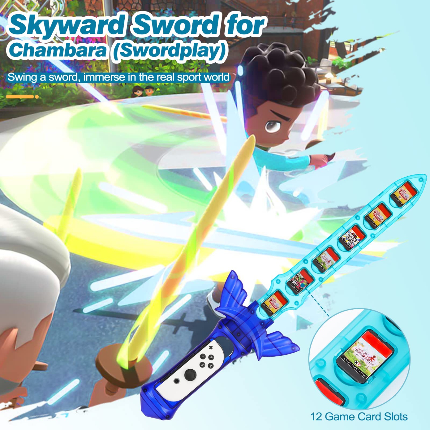 Ensemble d’accessoires de sport pour Switch de TiMOVO pour Nintendo Switch/Switch DELO, ensemble de jeux de sport 9-en-1 Switch et club de golf Switch