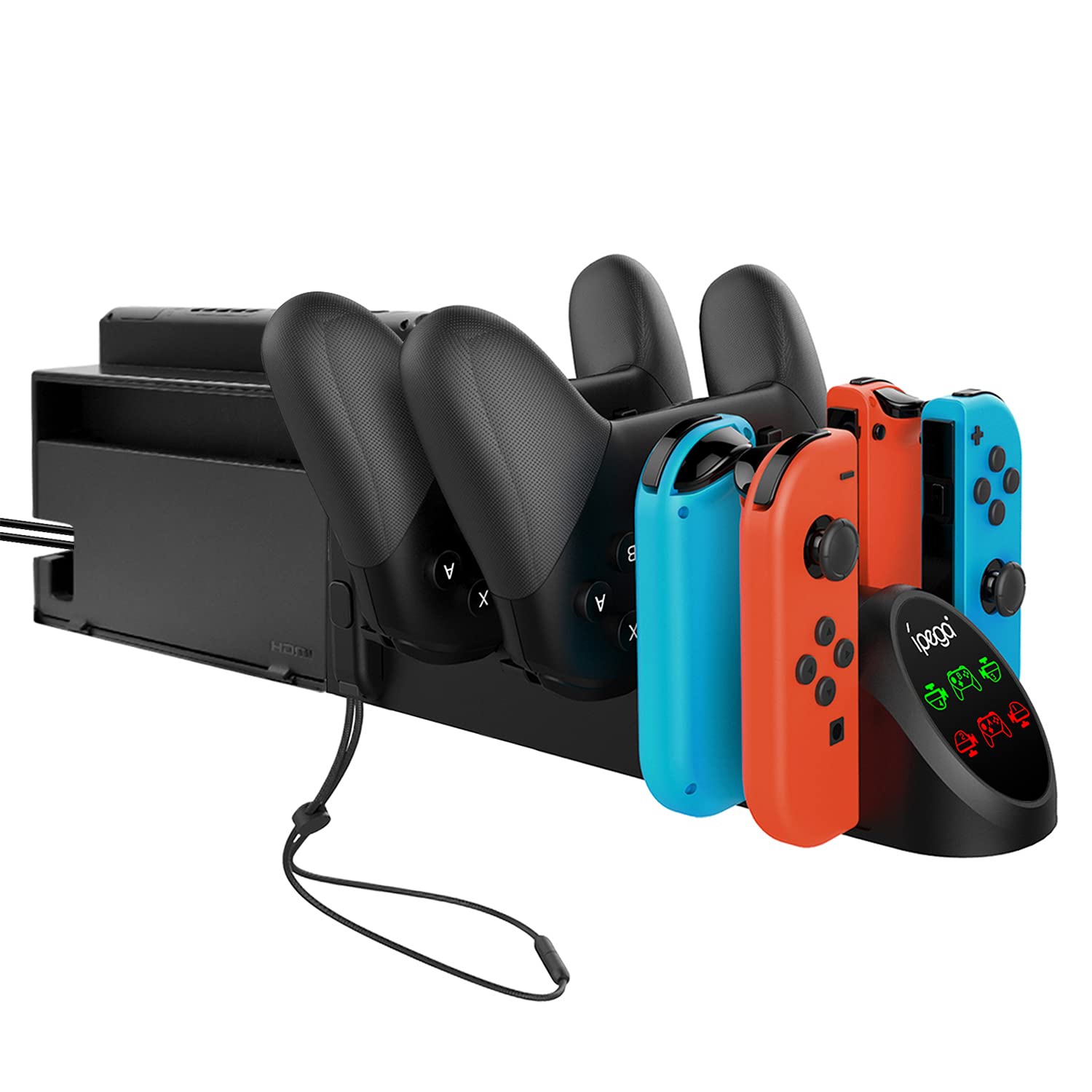 Station de chargement pour manettes Nintendo Switch/Switch DELO Joy Con et Pro, Accessoires de remplacement multifonction MENEEA pour Switch