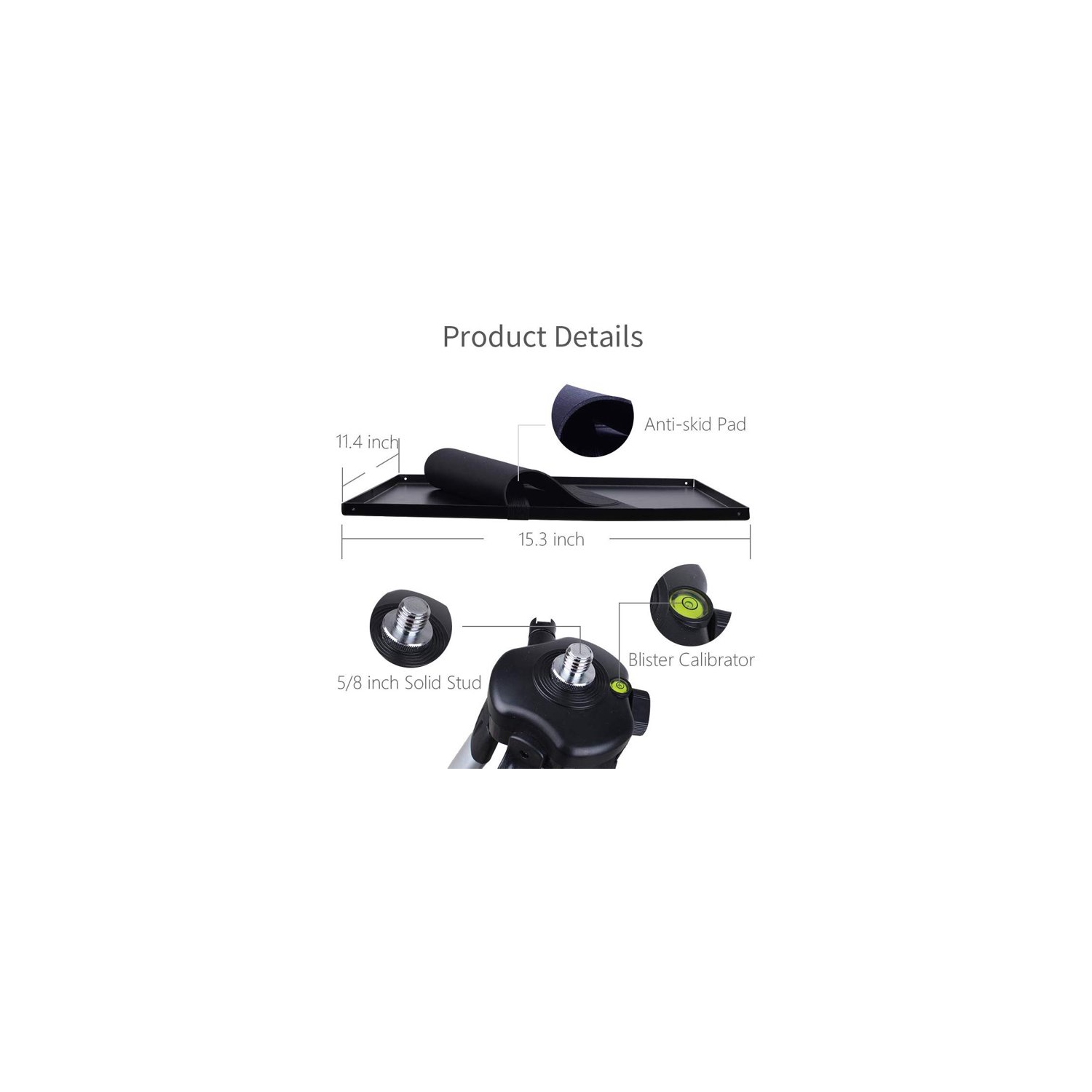 VANKYO Aluminum Tripod Adjustable Projector/Laptop Stand, Multi-Function Stand, Height 17'' to 46'' for Laptop with Plate and Carrying Bag - Silver