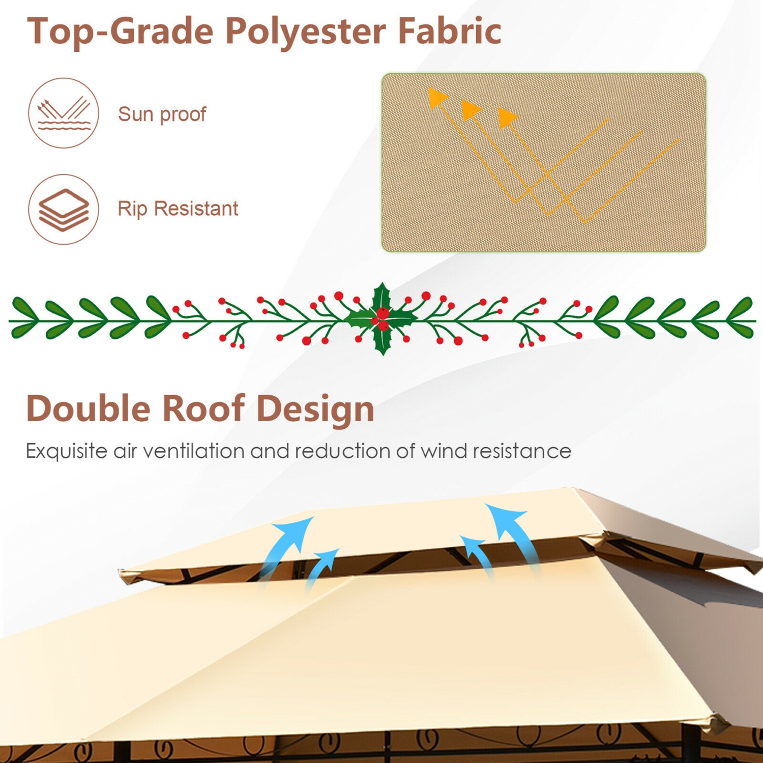 Gymax 2-Tier 10'x13' Steel Gazebo Canopy Tent Shelter Patio Garden Outdoor Netting