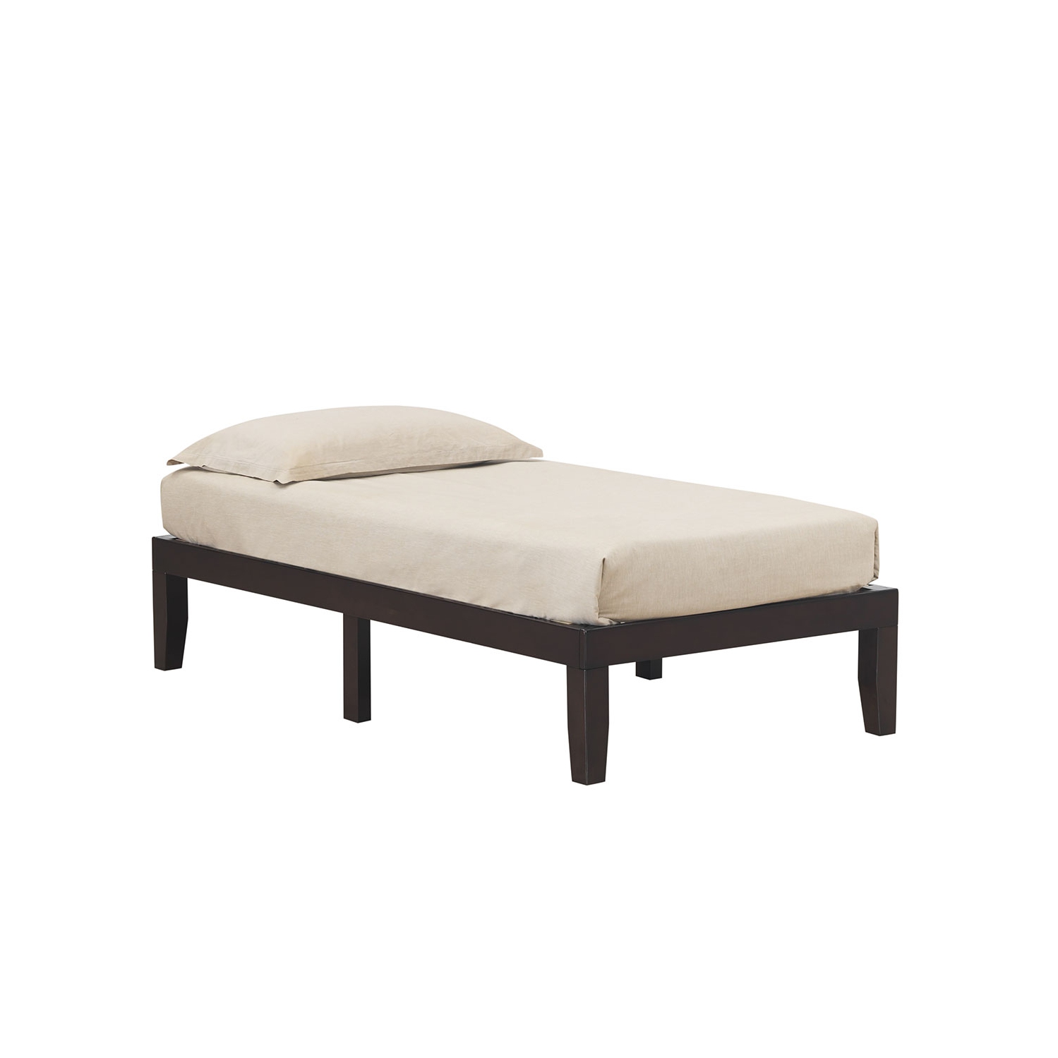 Gymax 14'' Twin Size Wooden Platform Bed Frame w/ Strong Slat Support