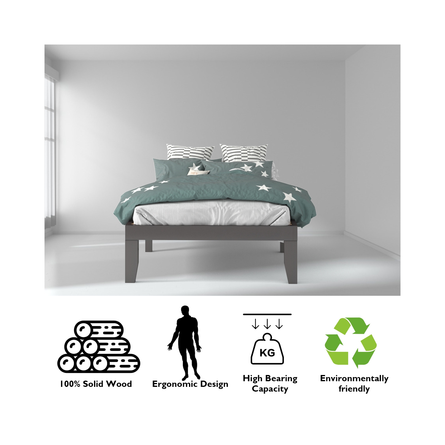 Gymax 14'' Twin Size Wooden Platform Bed Frame w/ Strong Slat Support