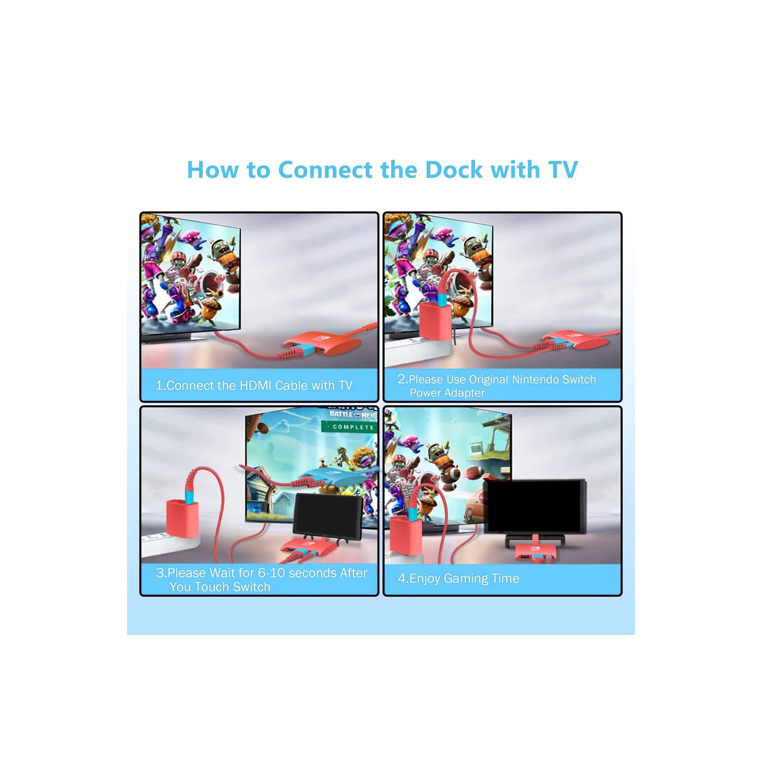 HARIBOL Switch Dock, 4K@60Hz for Nintendo Switch Dock, 1080P@60Hz for Nintendo Switch Docking Station, Mini Switch Dock with