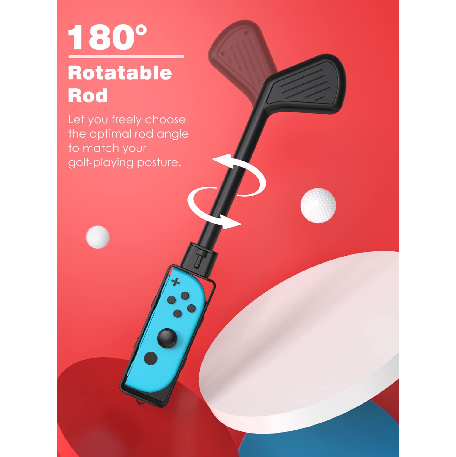 MoKo Golf Clubs Fit with Nintendo Switch Mario Golf: Super Rush Golf/Switch Sports, 2 Pack Hand Grips Game Accessories Fit S