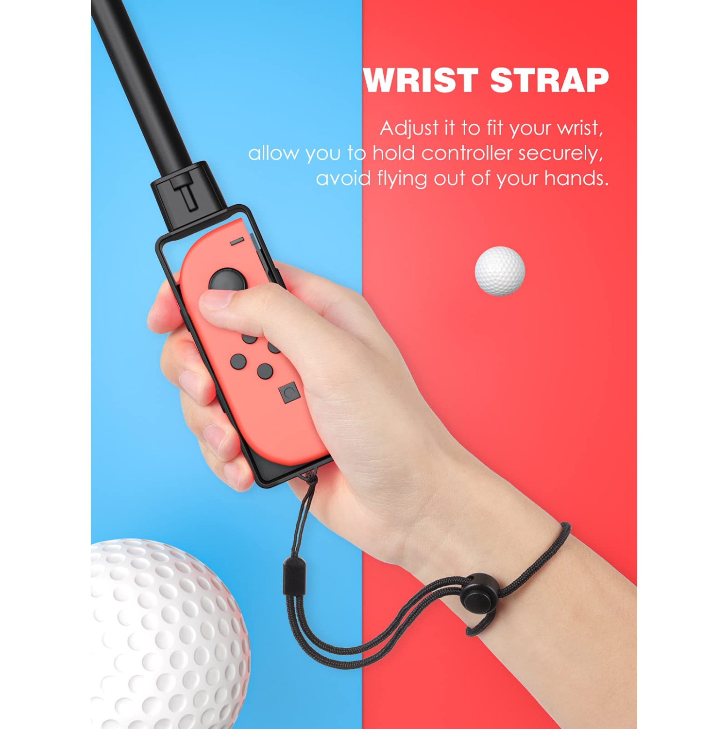 MoKo Golf Clubs Fit with Nintendo Switch Mario Golf: Super Rush Golf/Switch Sports, 2 Pack Hand Grips Game Accessories Fit S