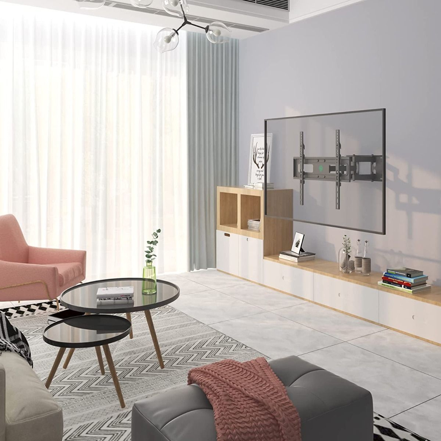 Support de montage mural TV robuste avec verrou de sécurité pour téléviseurs LCD incurvés/plats de 37" à 70" pouces