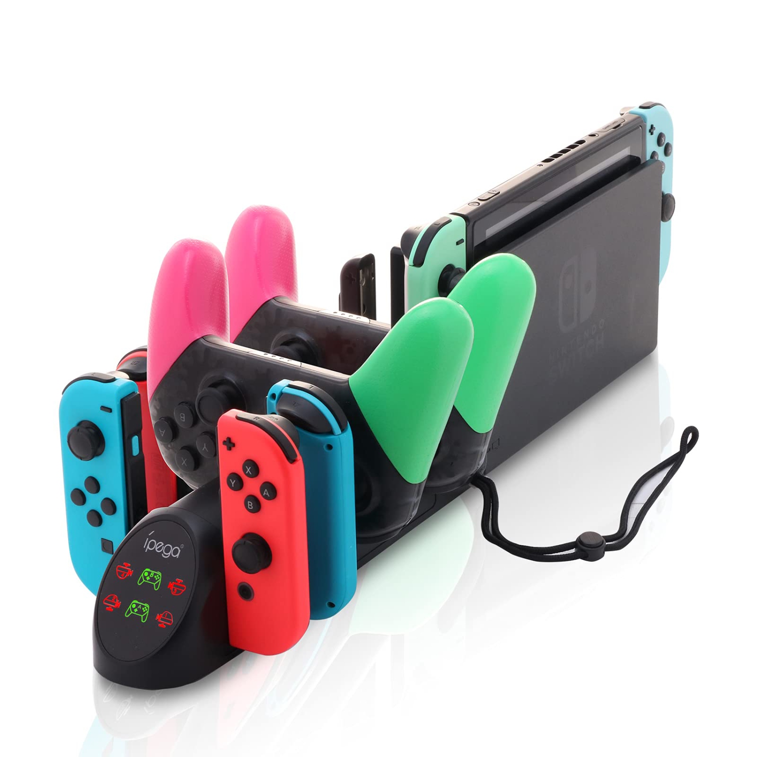 Controller Charger for Nintendo Switch, Charger for 4 Switch Joy-Con Controllers, 2 Switch Pro Controllers, 2 Joy-con Wrist