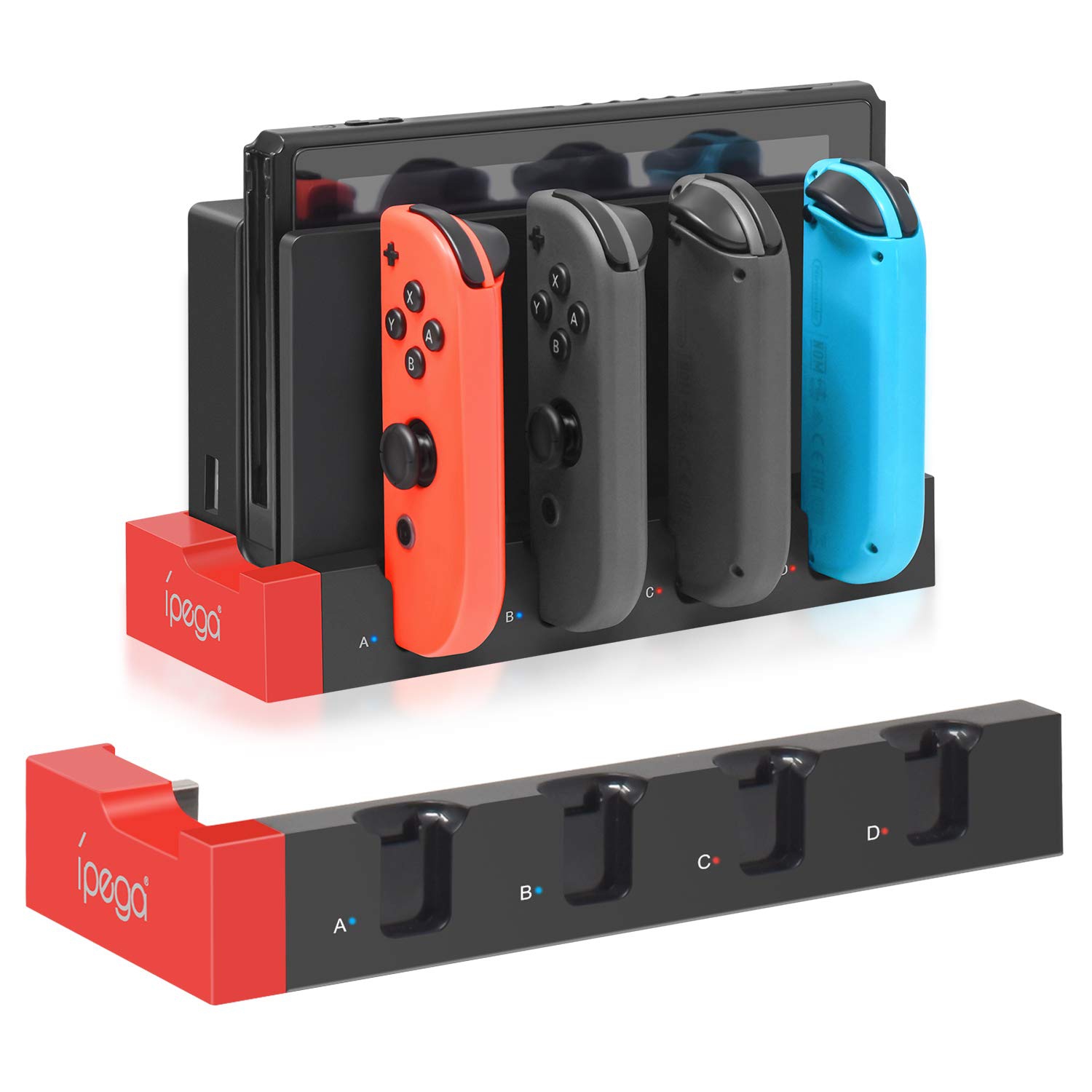 Charger for Nintendo Switch/OLED Model Joy-con, Charger Dock Stand for Joy-Cons Accessories with LED Indication, Support to