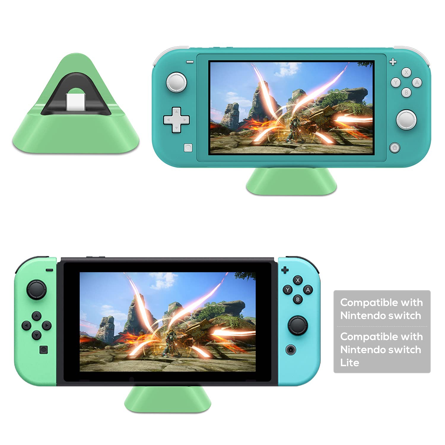 Charging Dock Compatible with Nintendo Switch Lite & Compatible with Nintendo Switch, Compact Charging Stand Station with Type C Port Compatible with