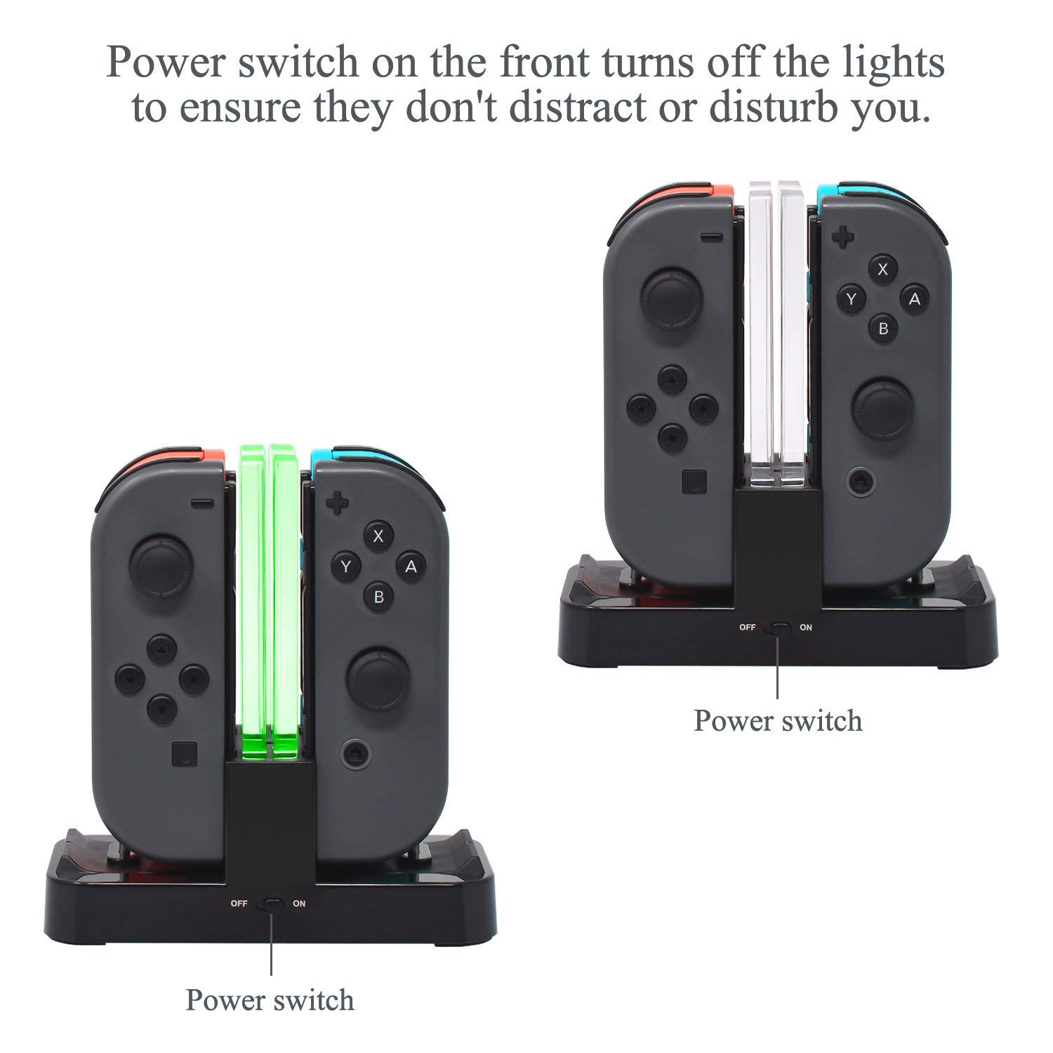 Chargeur compatible avec les manettes Switch Pro et compatible avec manettes Joy-Con, socle de recharge pour Switch avec 2 ports USB de type C.