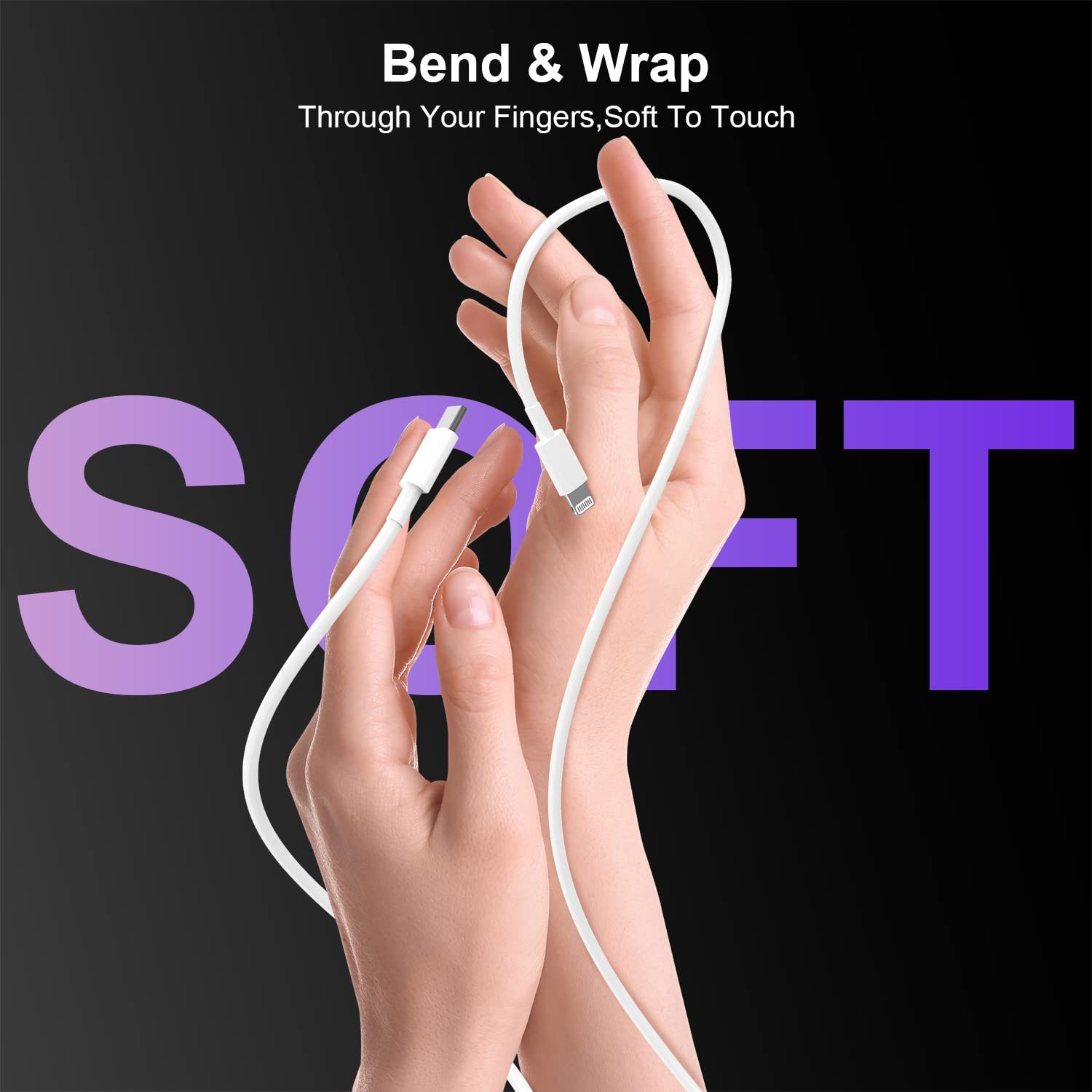 Paquet de 2 câbles de chargement rapide pour Apple iPhone 12 de 10 pi [certifié MFi Apple], câble USB type C à Lightning de 10 pi, câble de