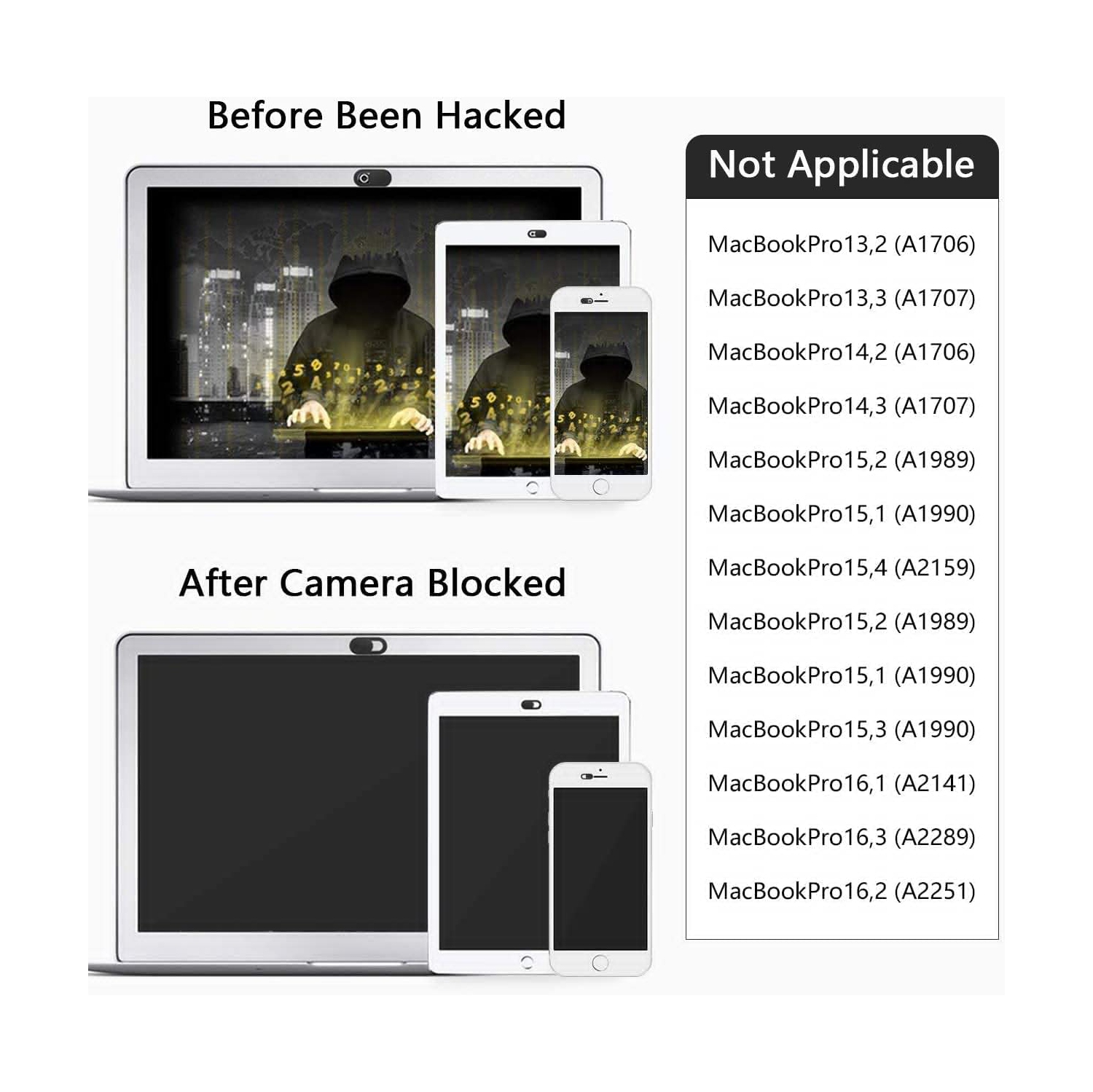 i [6 Pack] Webcam Cover Slider for Privacy, 0.027in Ultra Thin Design Web Camera Cover Slide for MacBook, iPad, iPhone, Laptop, Desktop, PC, Tablet,