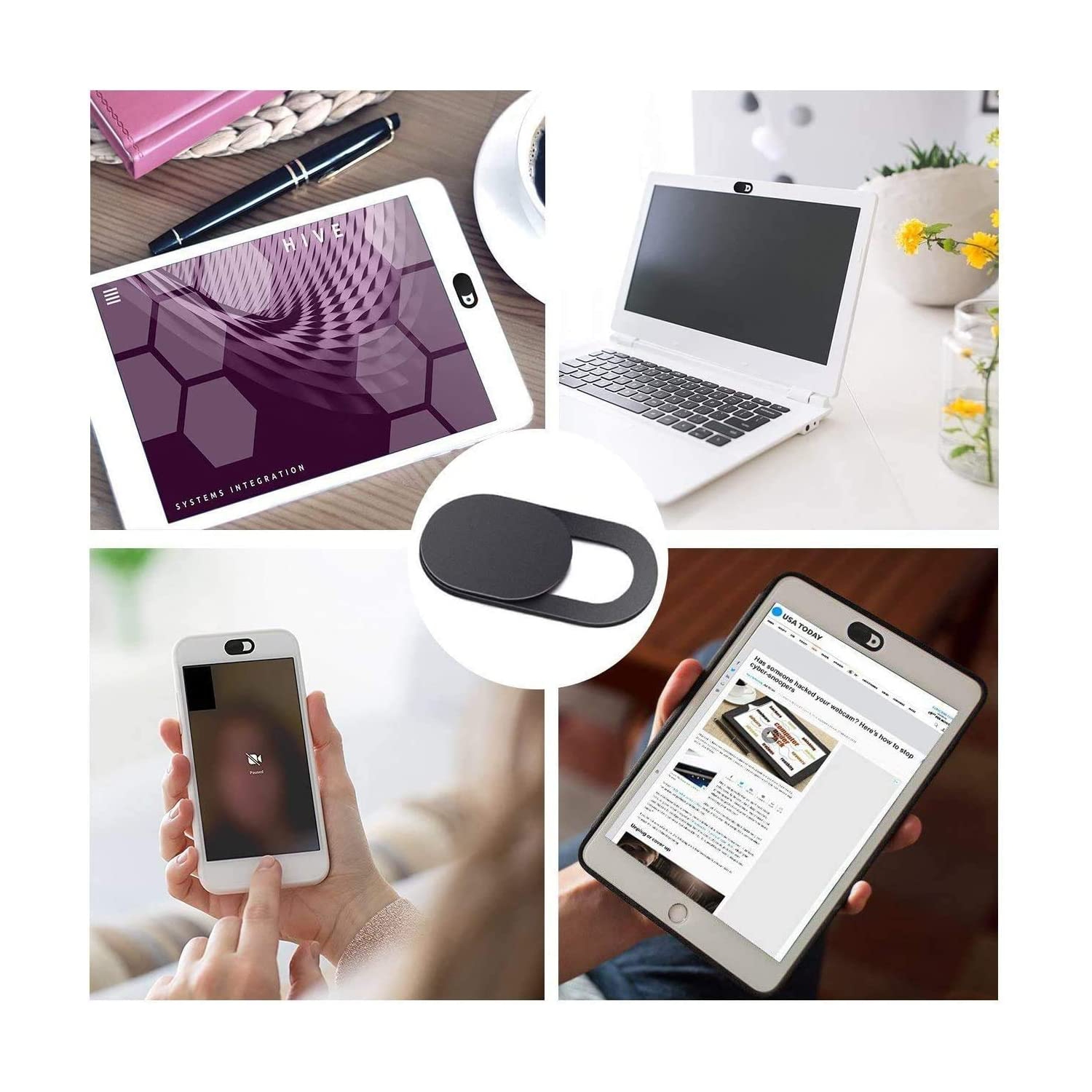 i [6 Pack] Webcam Cover Slider for Privacy, 0.027in Ultra Thin Design Web Camera Cover Slide for MacBook, iPad, iPhone, Laptop, Desktop, PC, Tablet,